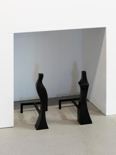 Sculptural Andirons in Bronze