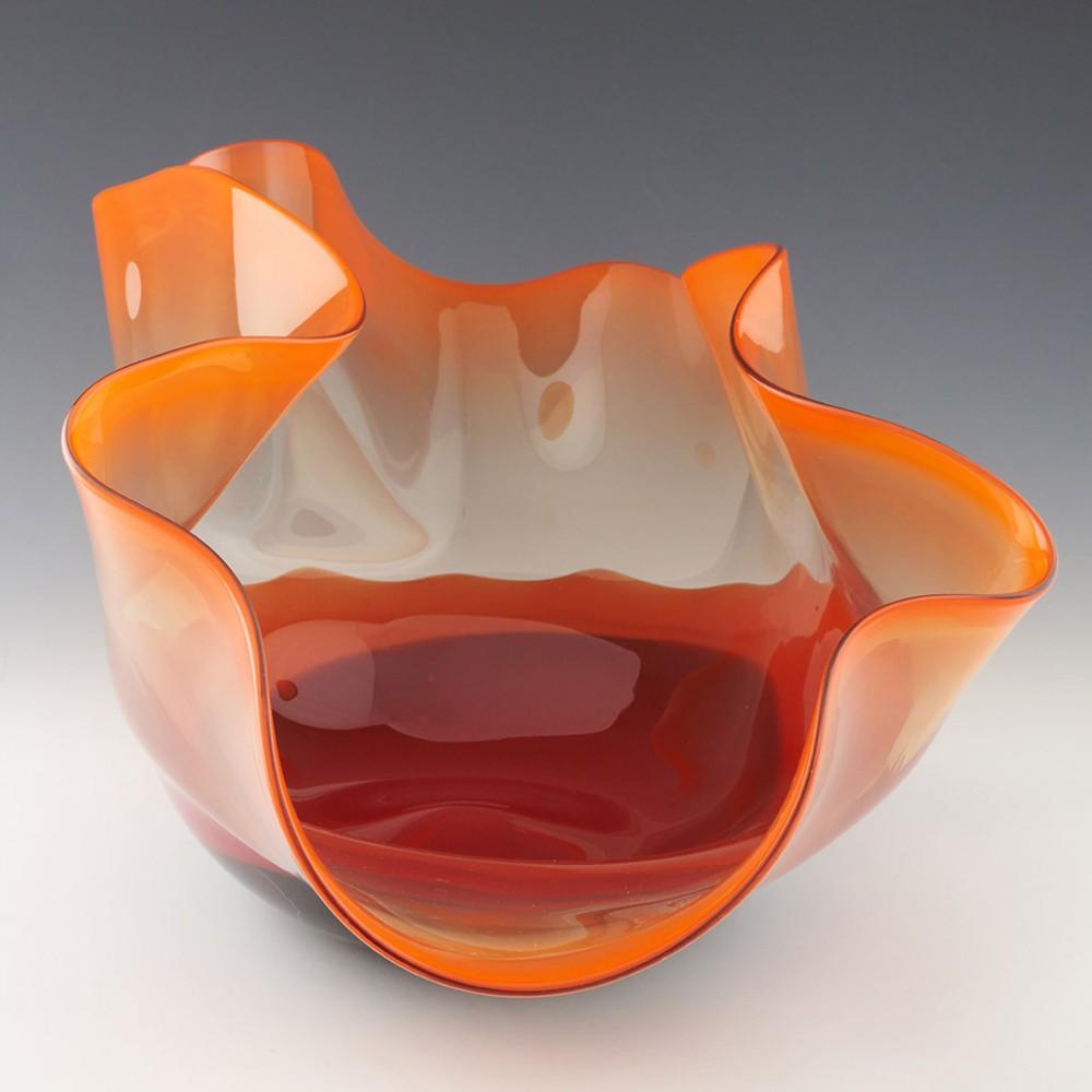 British Sculptural Anthony Stern Glass Bowl c2000 For Sale