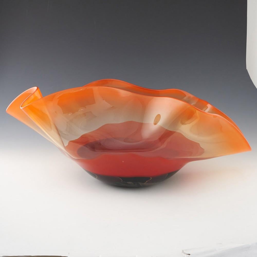 Contemporary Sculptural Anthony Stern Glass Bowl c2000 For Sale
