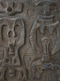 Sculptural, anthropomorphic relief by Venija Vučinić Turinski in plaster