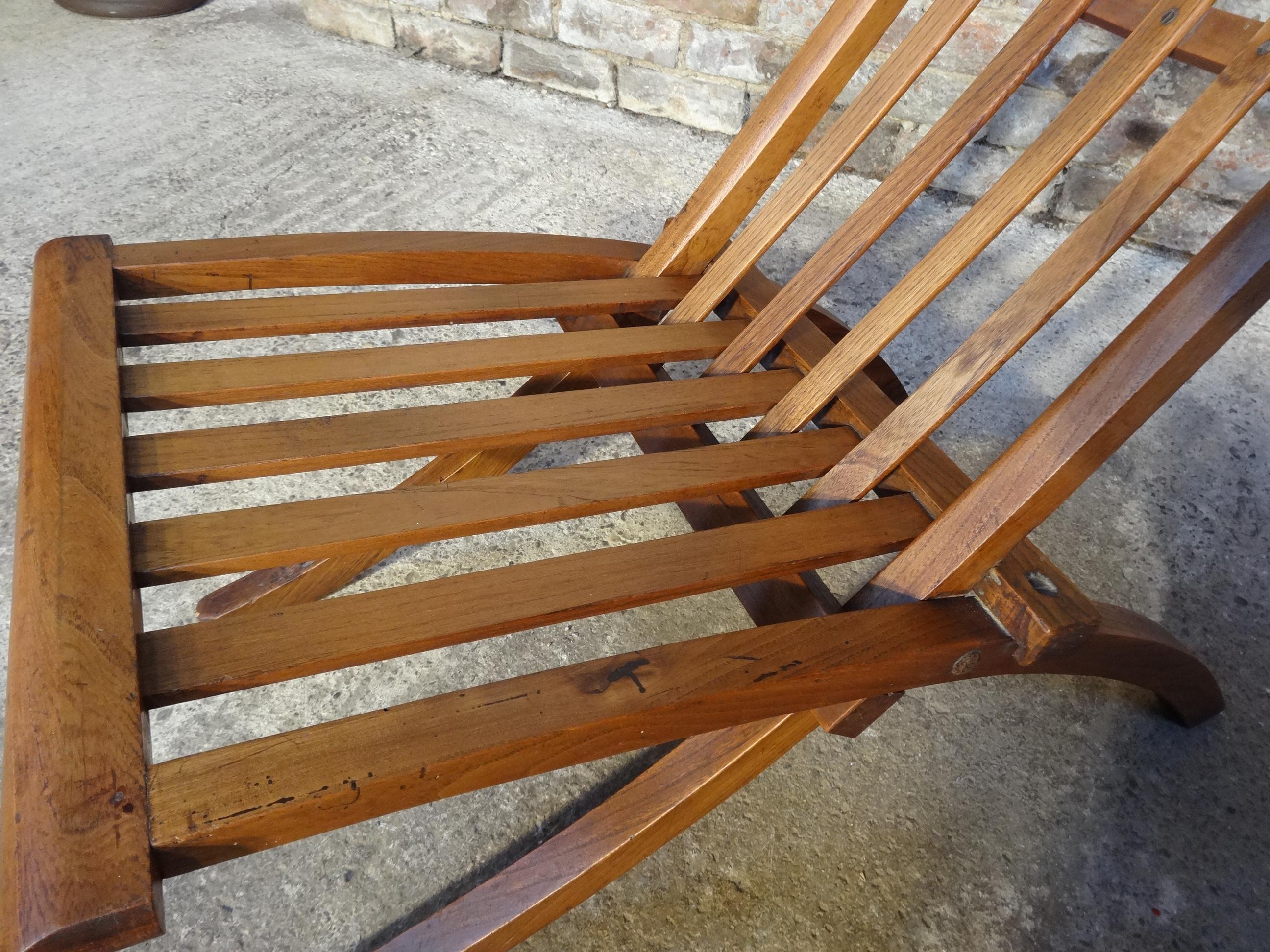 vintage wooden beach chairs