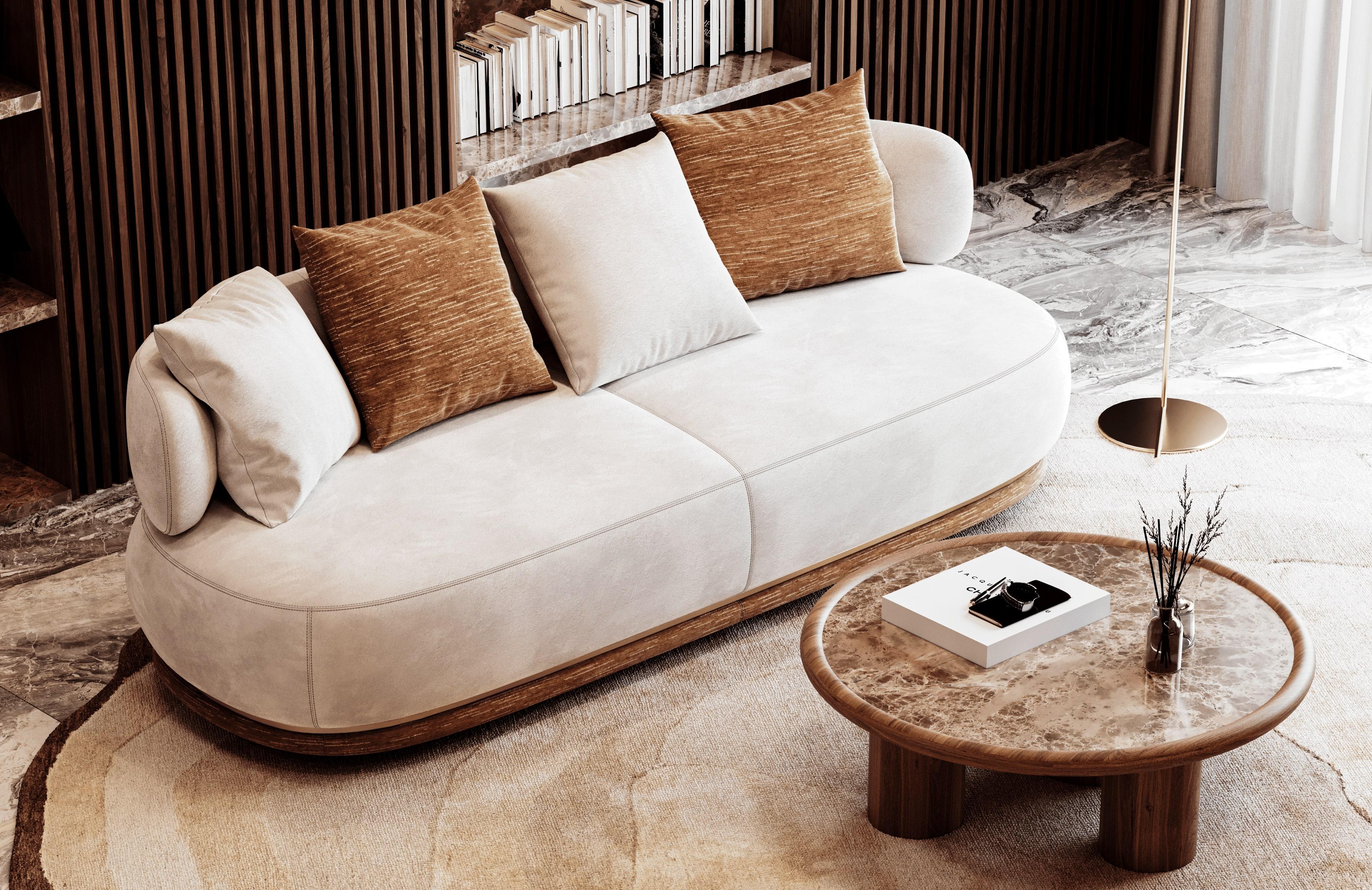 Arcadia sofa is a sanctuary of comfort and elegance, where modern design meets timeless serenity. Its sleek curves and plush cushions evoke the tranquility of an idyllic retreat, inviting you to sink into a world of relaxation. Inspired by the