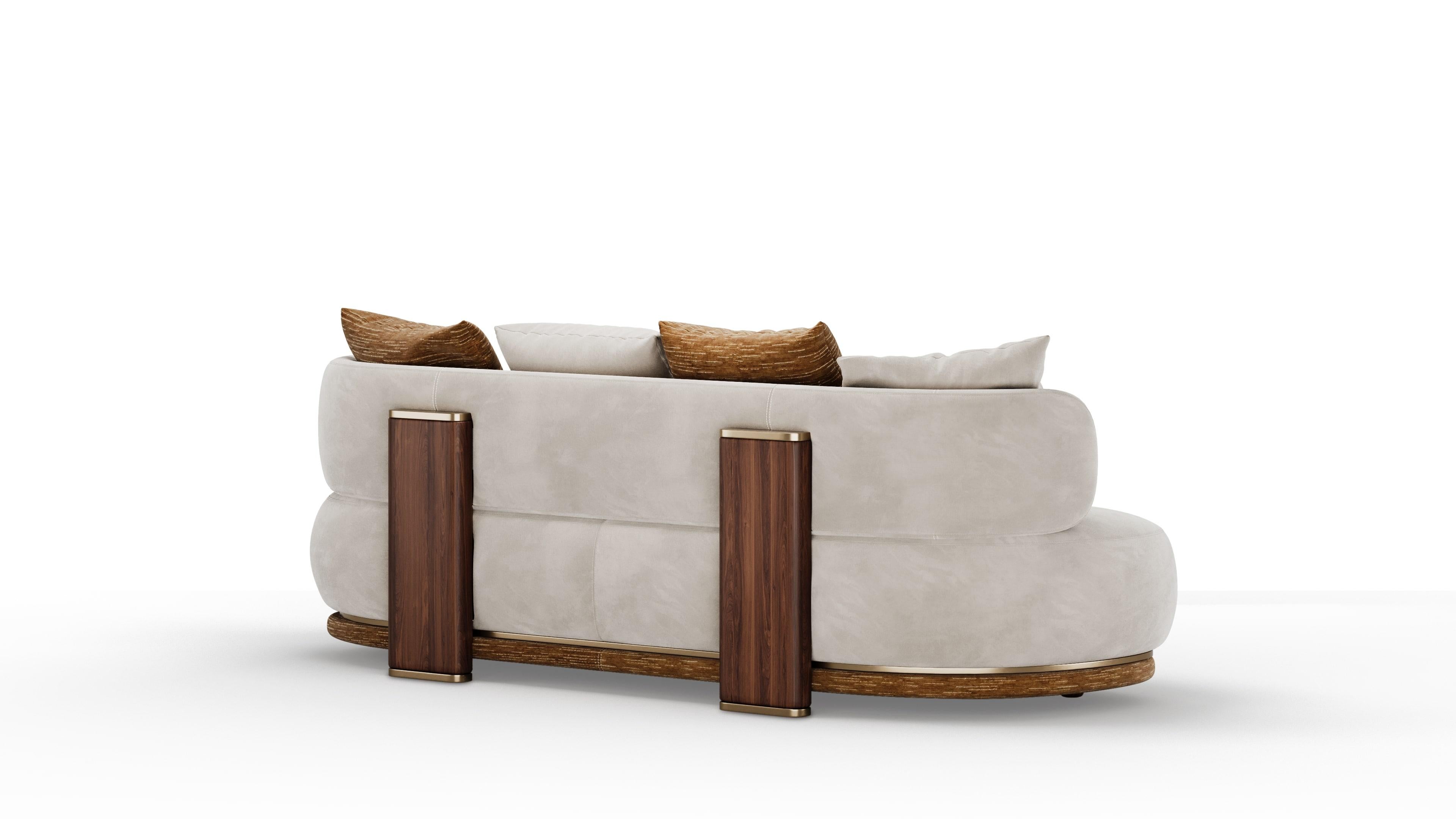 Divano scultoreo Arcadia in Bouclé crema con Silhouette curva In condizioni Nuovo in vendita a Freamunde, PT
