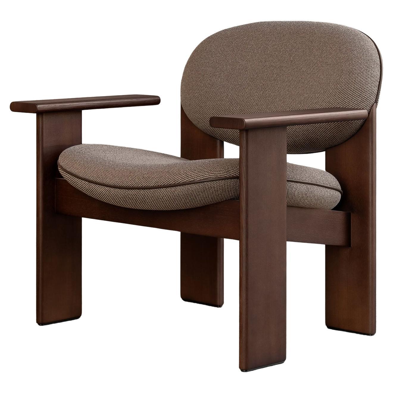 Sculptural Archipen Lounge Chair with Armrests in Rohi Onda wool by NOOM