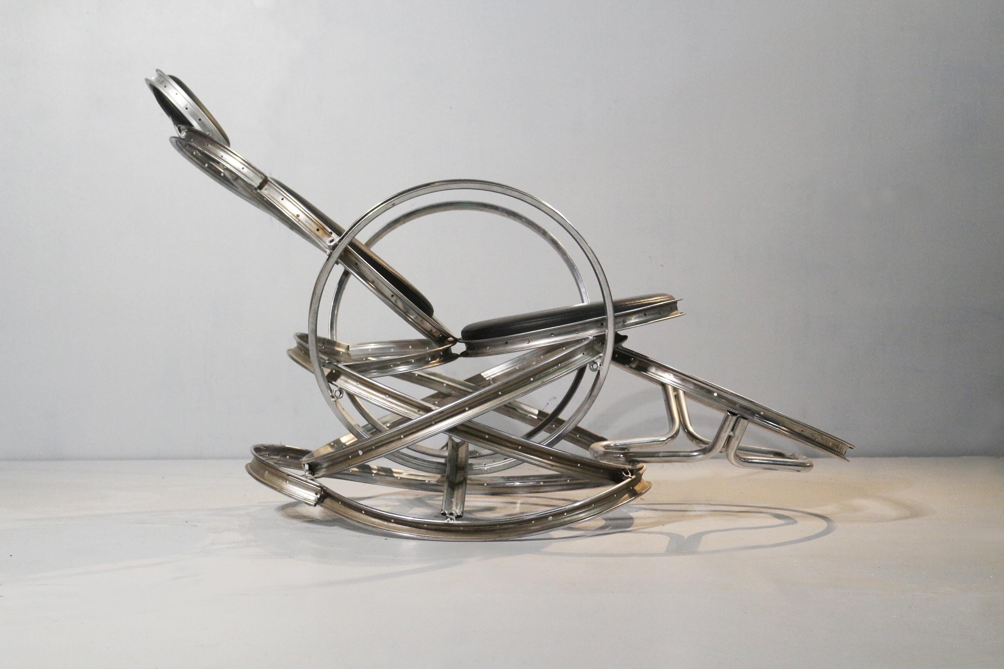 Appliqué sculptural armchair bicyle For Sale