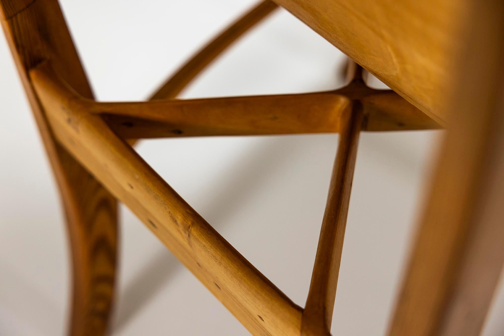 Sculptural Armchair in Pine -and Plywood by Eberhard Muéller, Germany 1980s For Sale 4