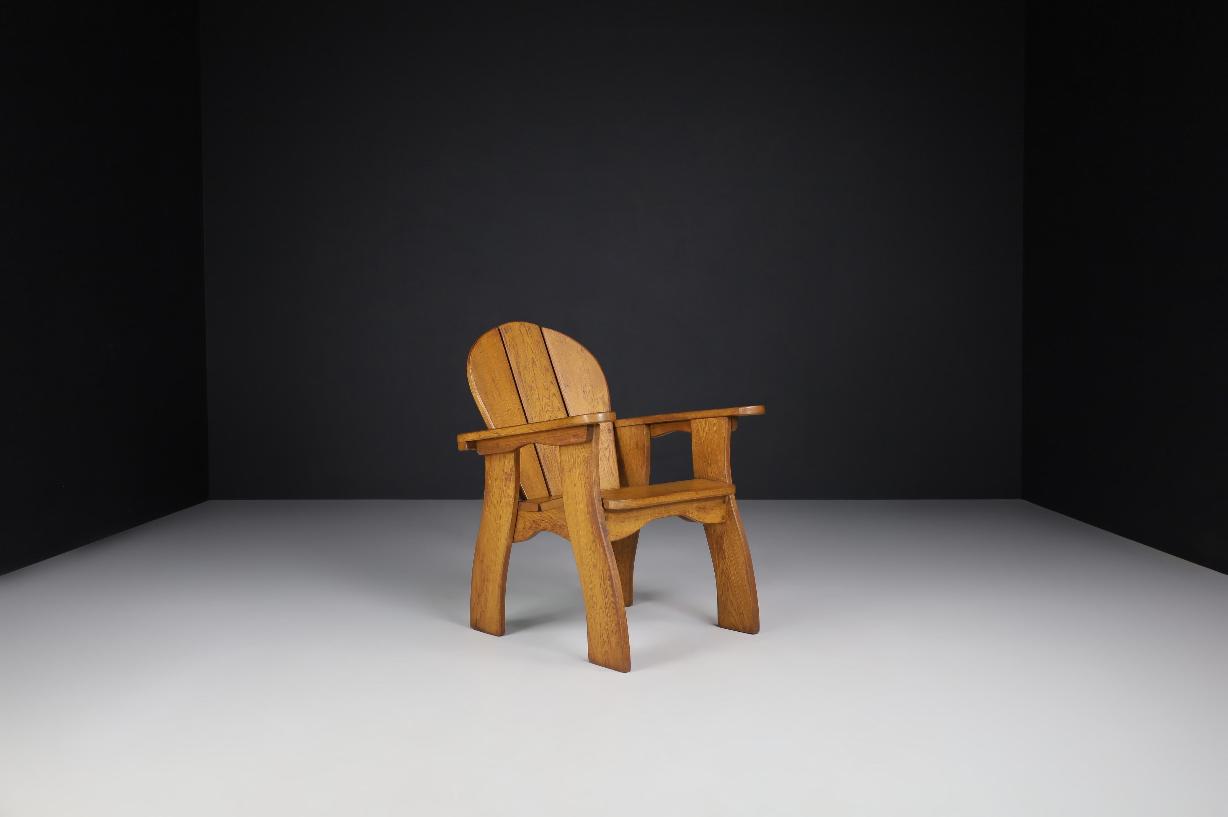 Skulpturale Sessel aus Eiche, Frankreich, 1960er Jahre im Angebot 4