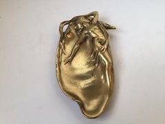 Sculptural Art Deco Ashtray with Nude Female, 1920s