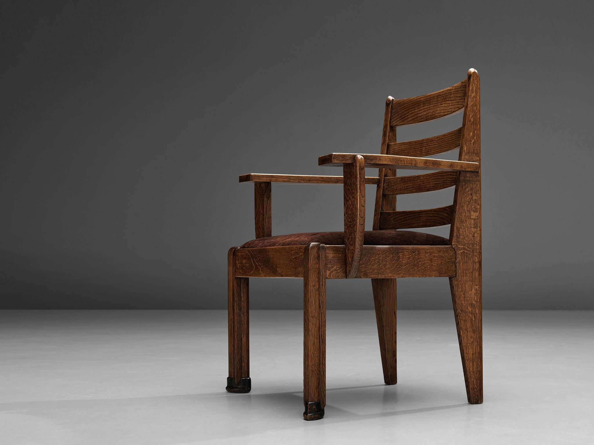 Sculptural Art Deco Chair in Stained Oak 1