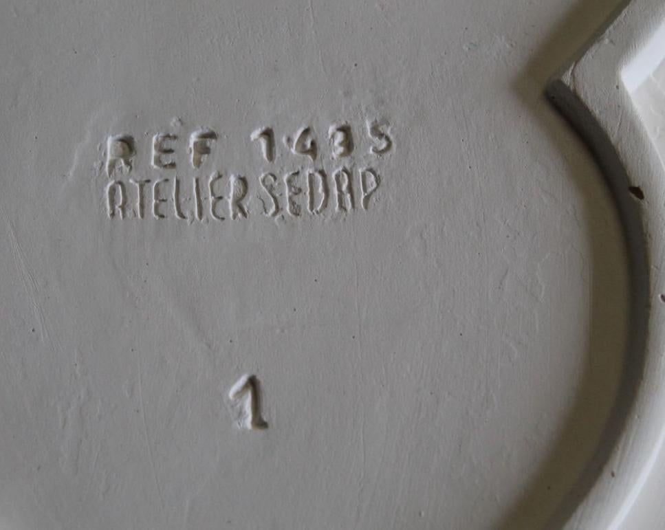 Lámpara escultórica Art Decó francesa de escayola de Atelier Sedap, década de 1990. finales del siglo XX en venta
