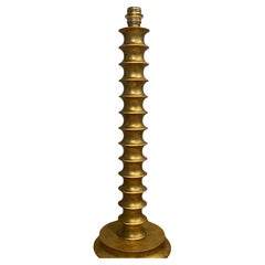 Sculptural Art Deco Gilded Wood Lamp in the style of Giacometti, Porta Romana.