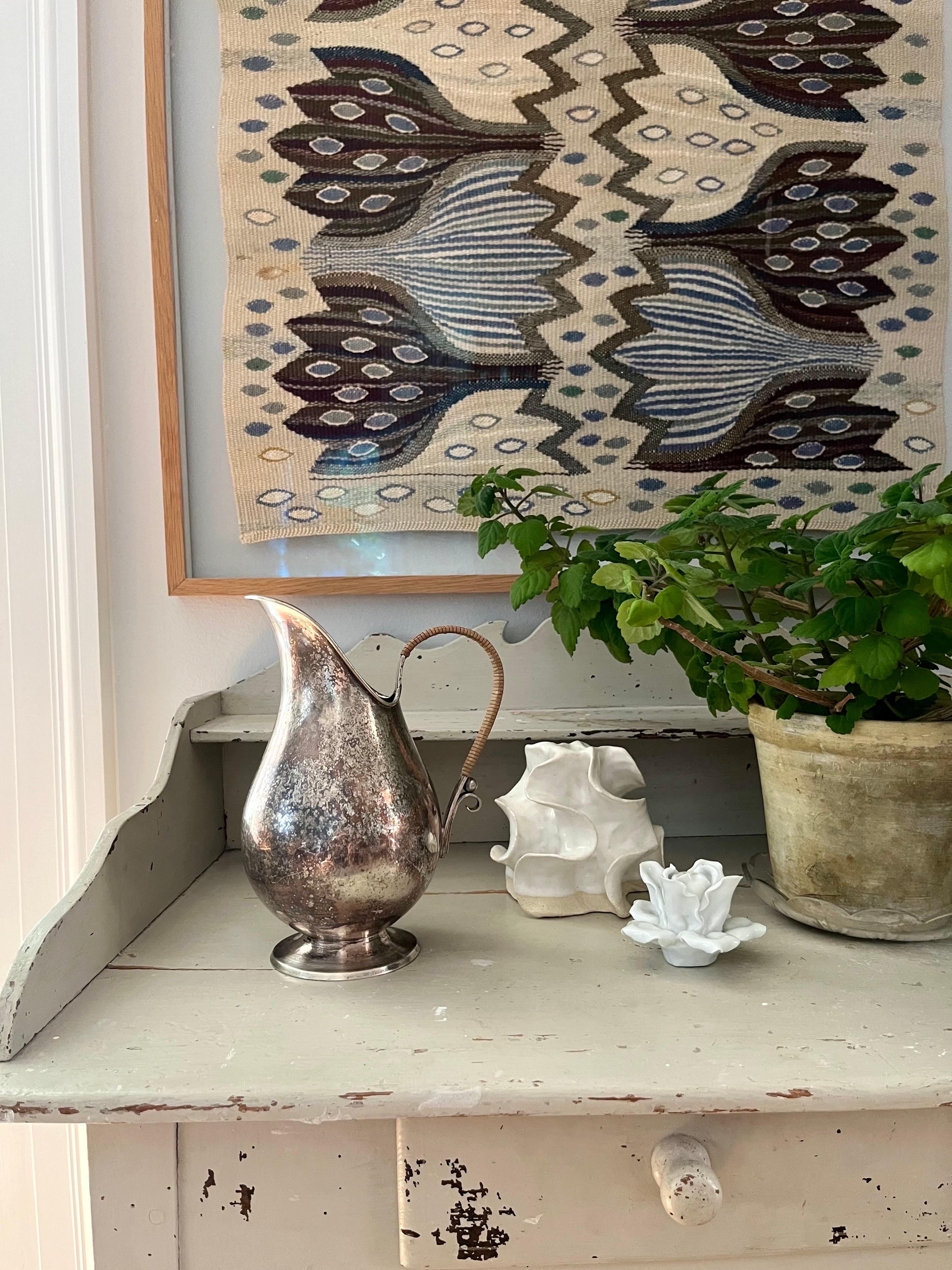 Danish Sculptural Art Deco Silver-Plated Pitcher, 1930s, Carl M. Cohr, Denmark For Sale