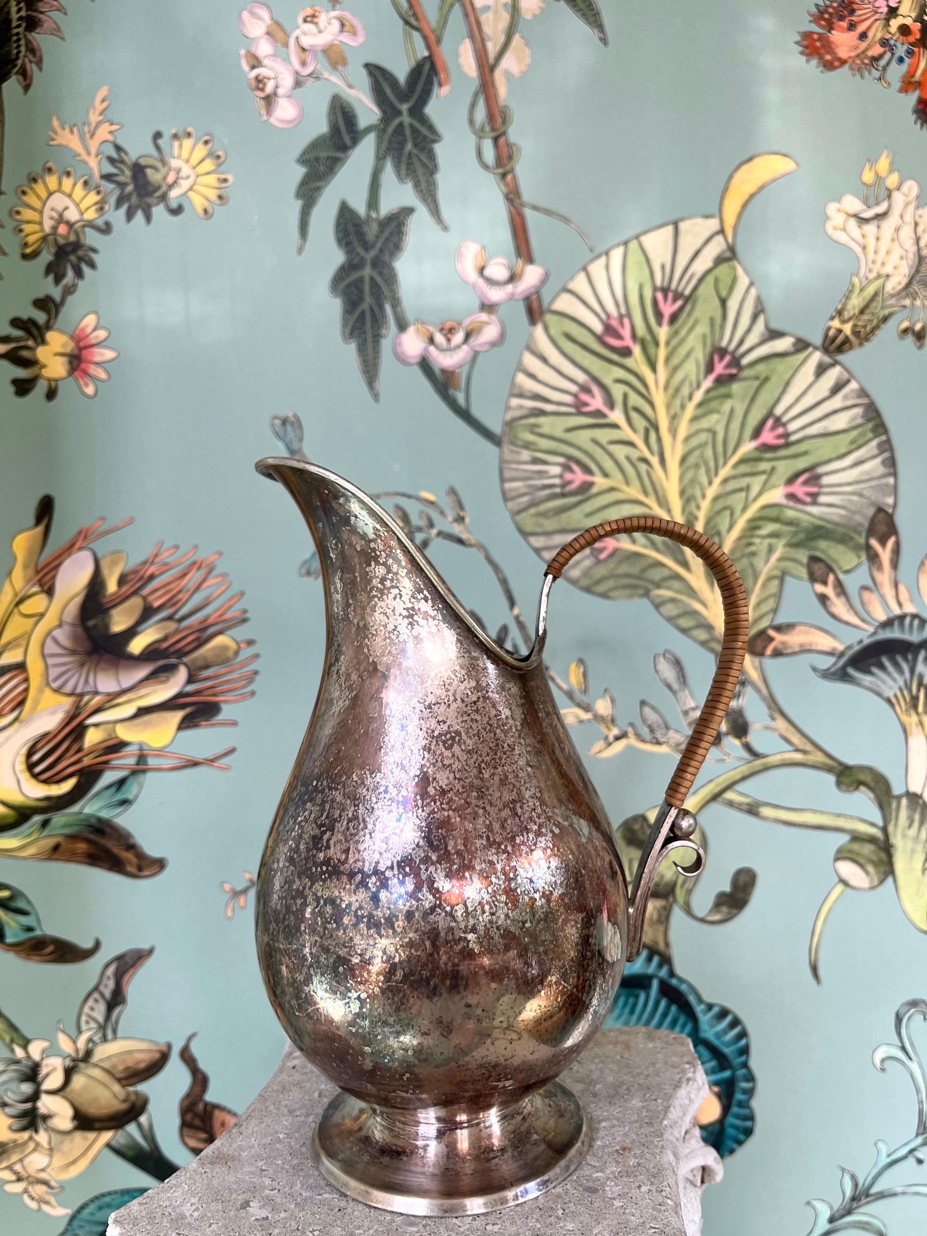 Sculptural Art Deco Silver-Plated Pitcher, 1930s, Carl M. Cohr, Denmark In Good Condition For Sale In Frederiksberg C, DK