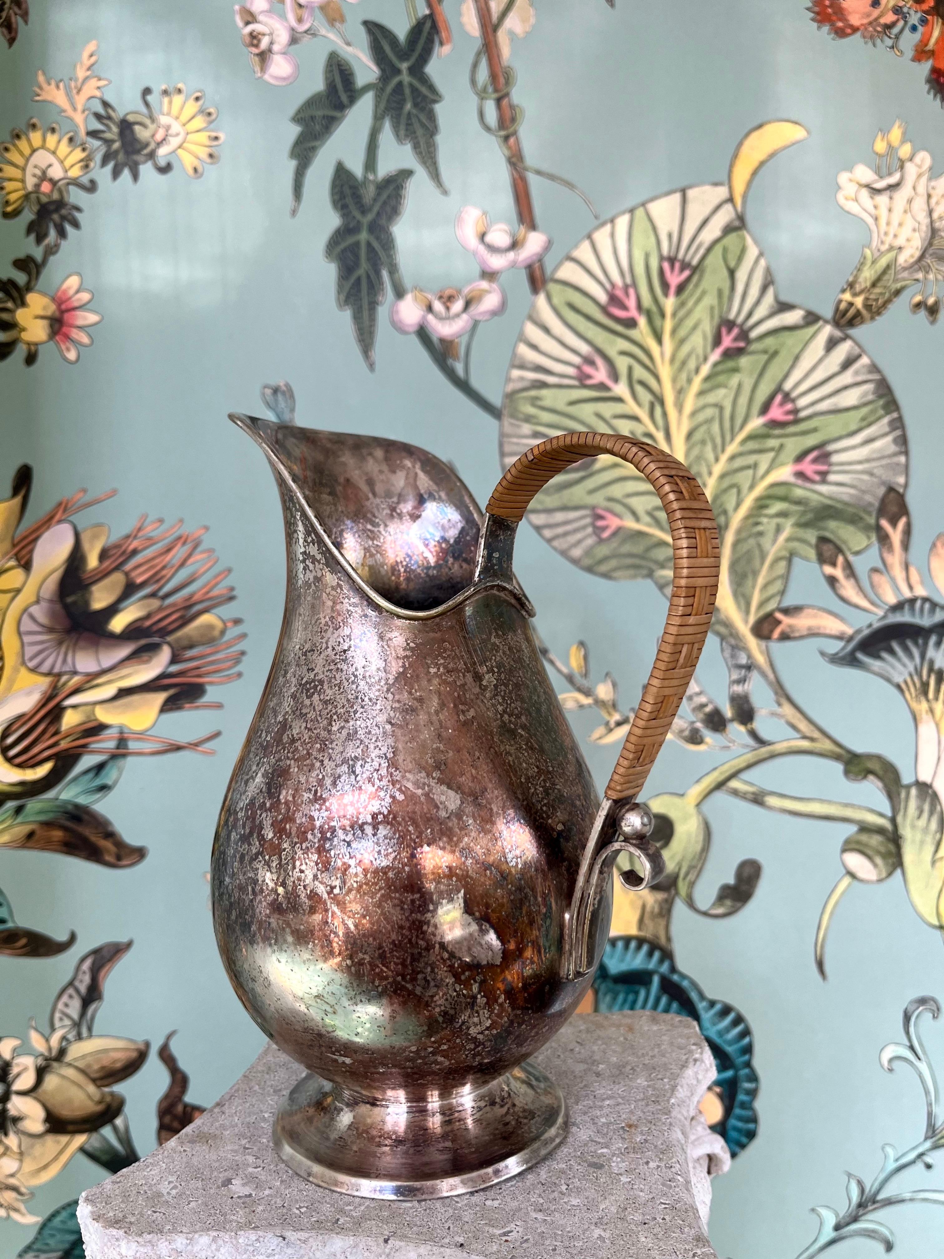 Mid-20th Century Sculptural Art Deco Silver-Plated Pitcher, 1930s, Carl M. Cohr, Denmark For Sale