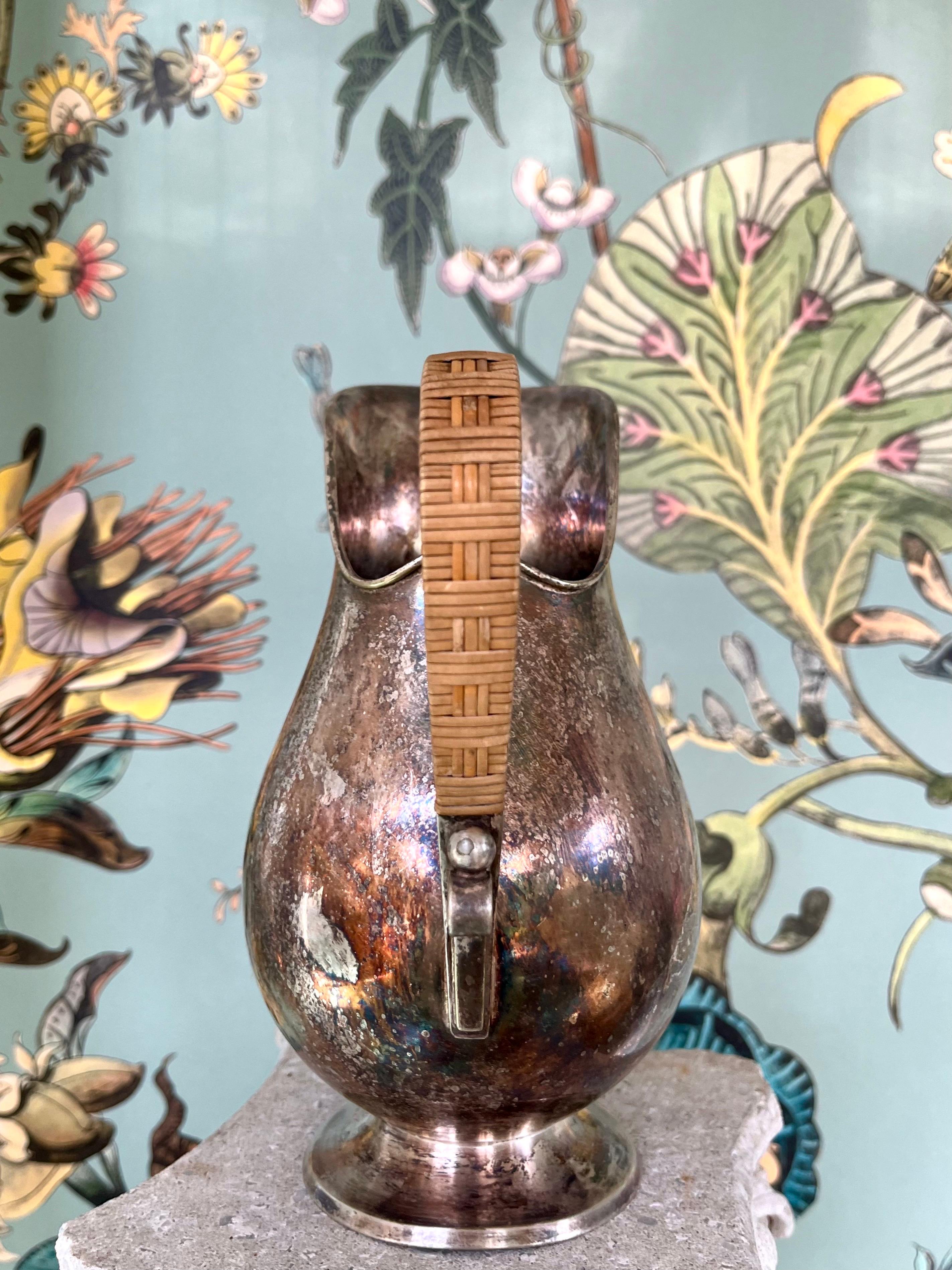 Metal Sculptural Art Deco Silver-Plated Pitcher, 1930s, Carl M. Cohr, Denmark For Sale