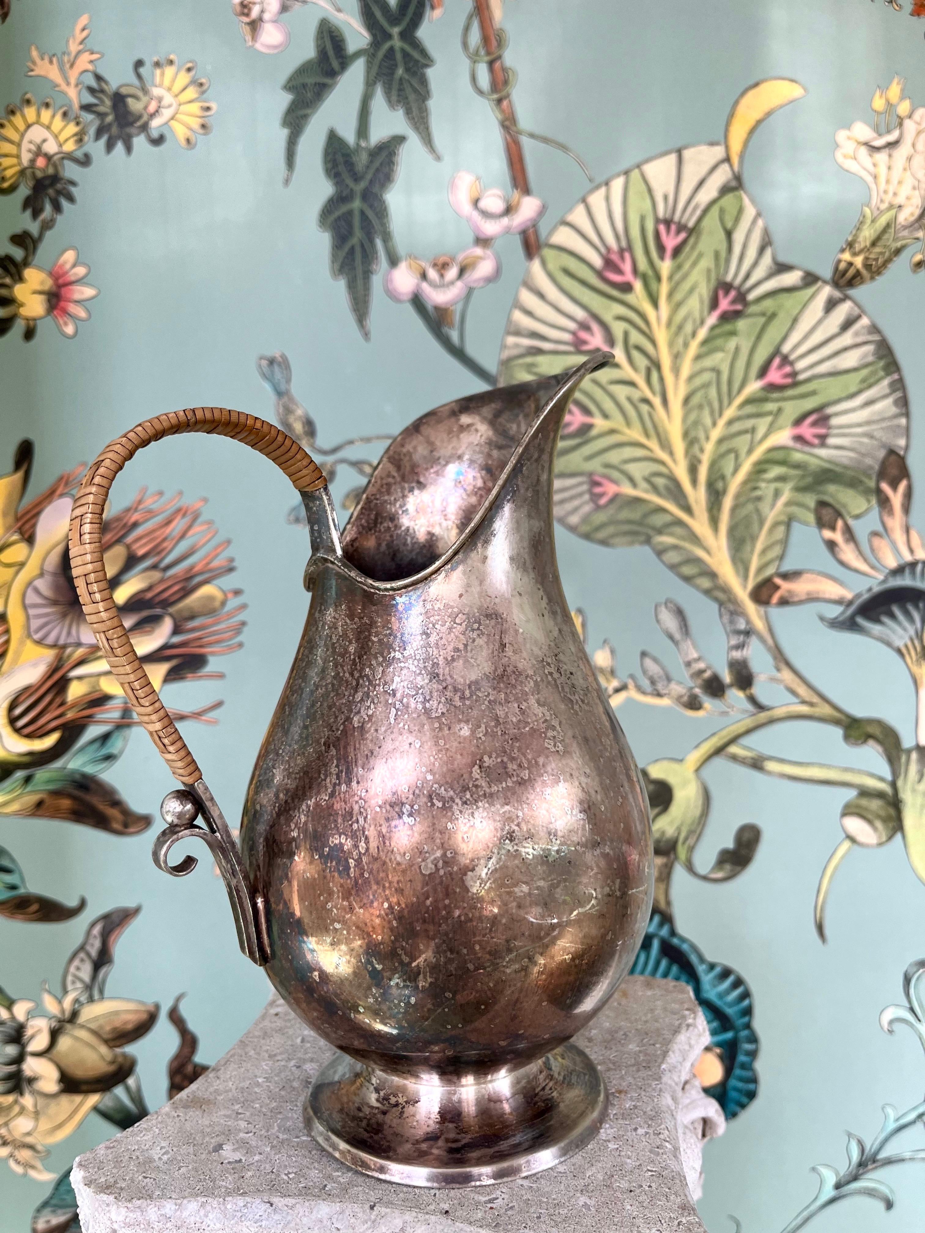 Sculptural Art Deco Silver-Plated Pitcher, 1930s, Carl M. Cohr, Denmark For Sale 1