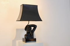 Sculptural Art Deco–Style Table Lamp by Deknudt, Belgium
