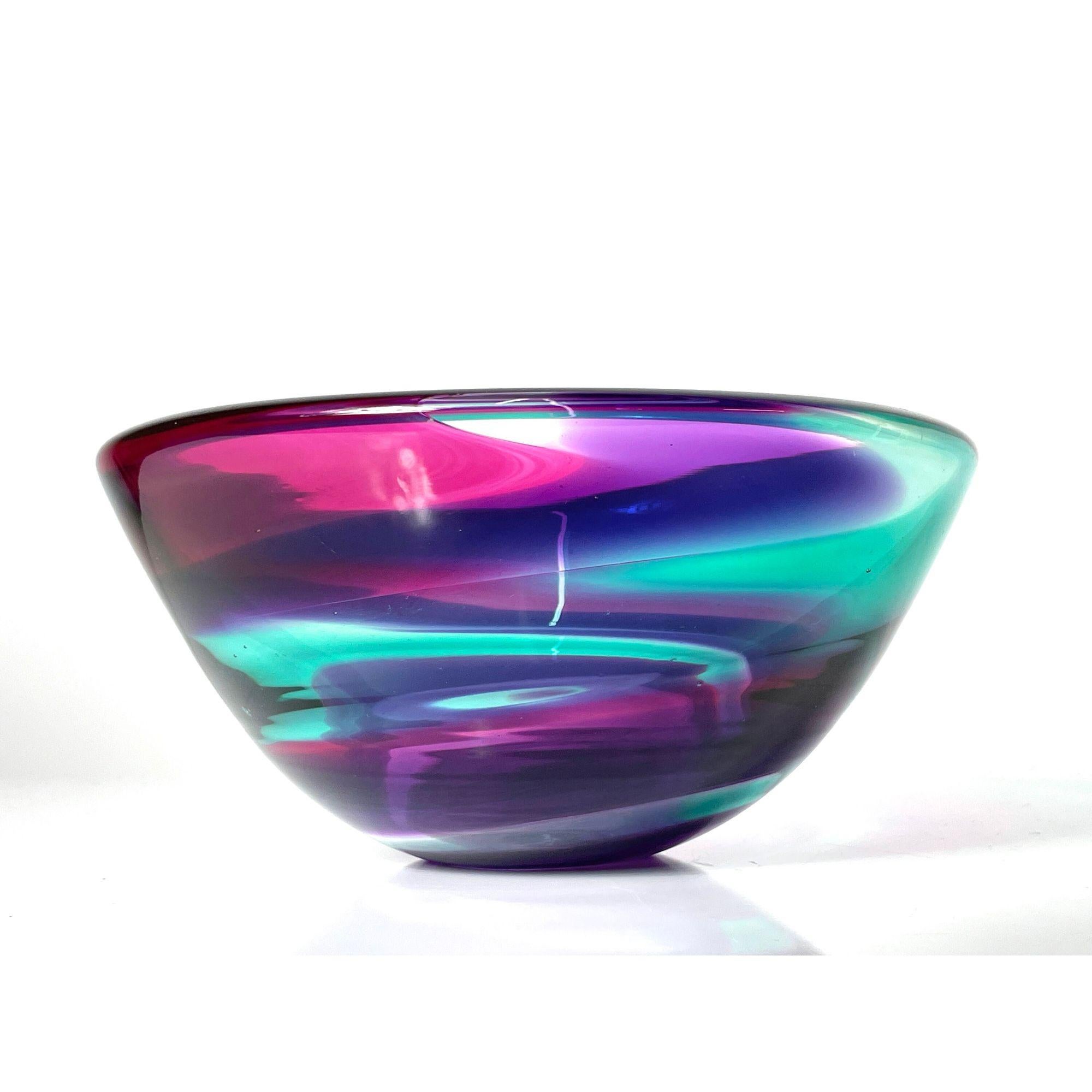 Sculptural Art Glass Bowl by Leon Applebaum circa 1980s For Sale 3