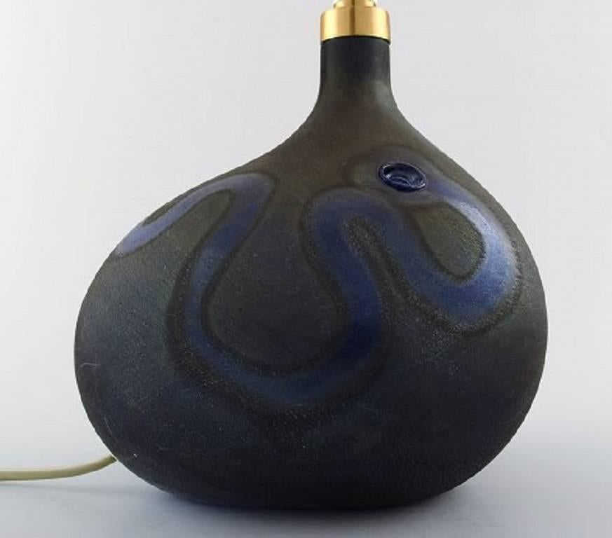 Danish Sculptural Art Glass Lamp by Michael Bang for Holmegaard, Denmark, circa 1970s