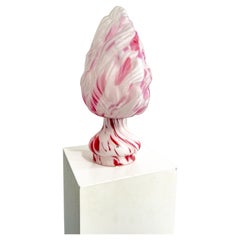 Lampada da tavolo scultorea in vetro artistico di Monica Backström per Pukeberg, anni '70