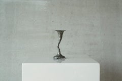 Sculptural Art Nouveau Candle Holder in Pewter 1900
