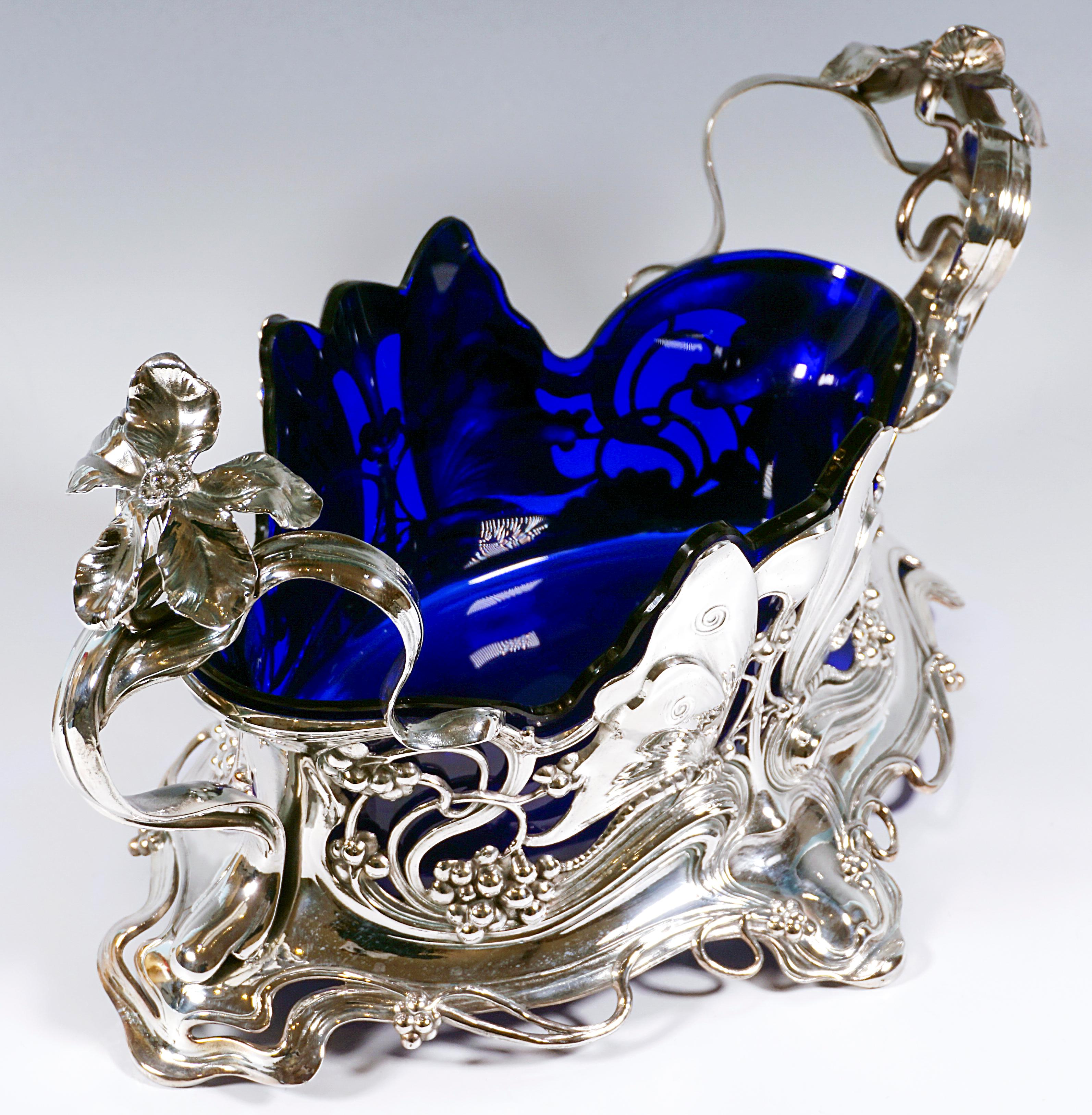 Sculptural Art Nouveau Jardinière With Butterflies And Tendrils, WMF, Germany In Good Condition In Vienna, AT