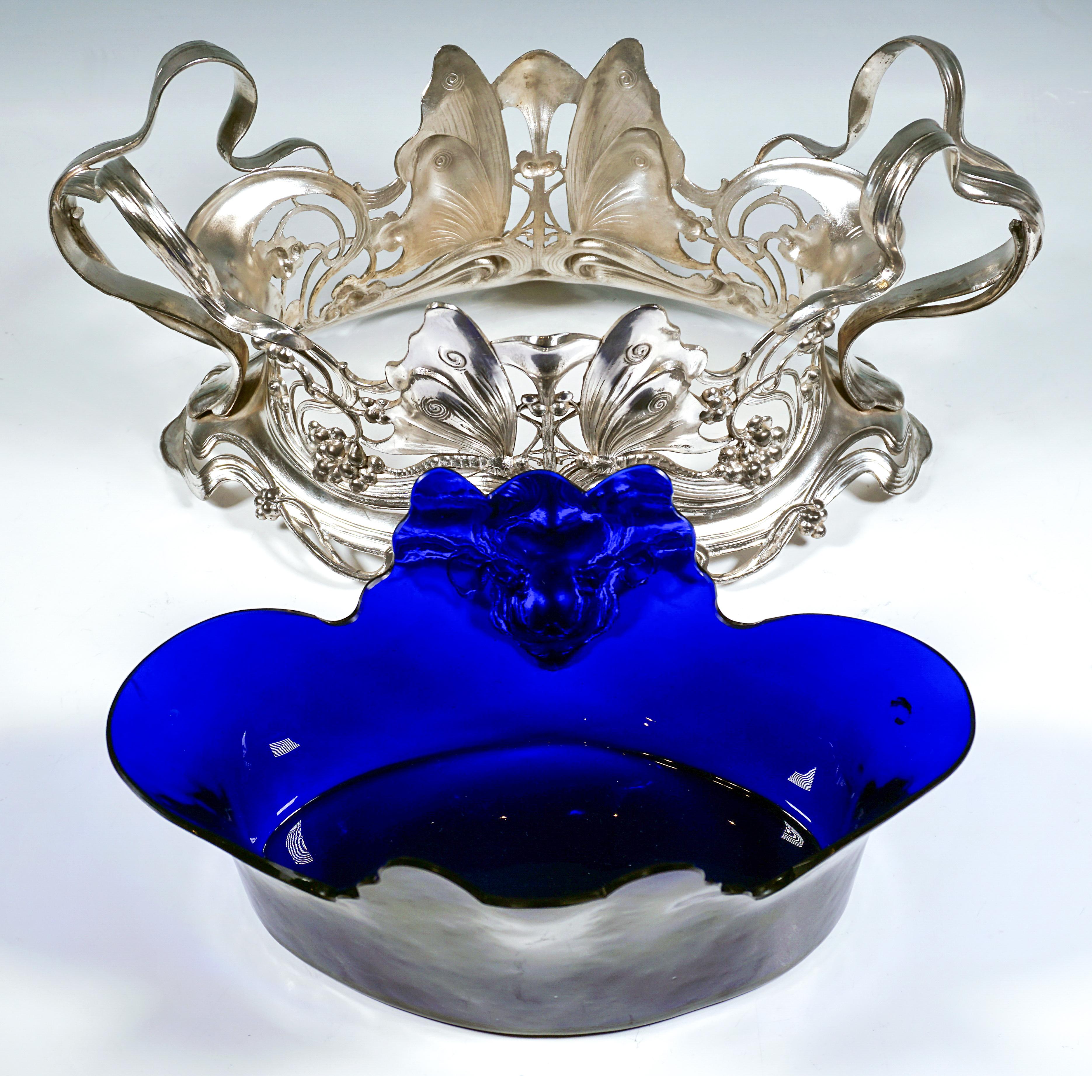 Skulpturale Jugendstil-Gärtnerei mit Schmetterlingen und Ranken, WMF, Deutschland im Zustand „Gut“ im Angebot in Vienna, AT