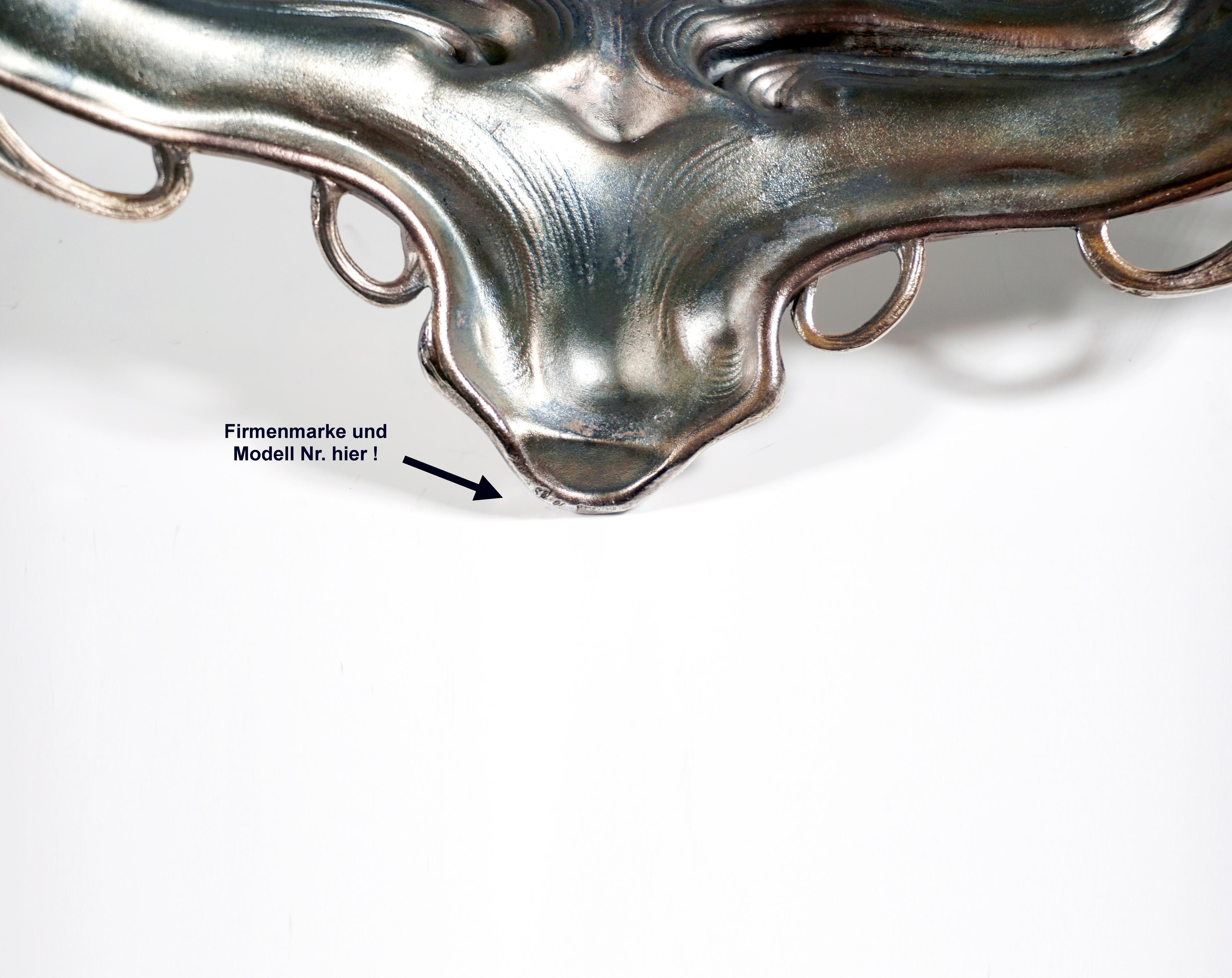 Sculptural Art Nouveau Jardinière With Butterflies And Tendrils, WMF, Germany 1