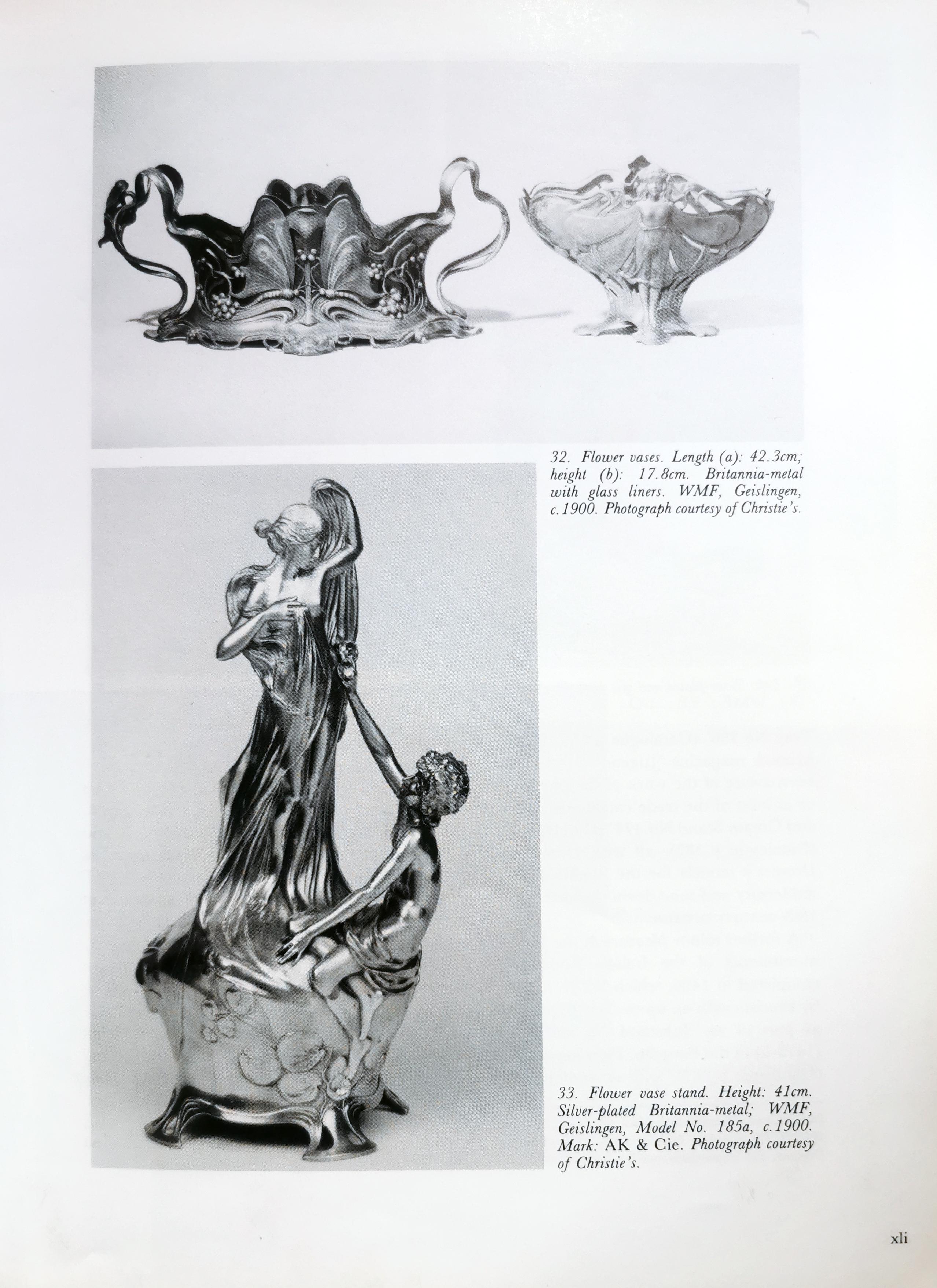 Skulpturale Jugendstil-Gärtnerei mit Schmetterlingen und Ranken, WMF, Deutschland im Angebot 1