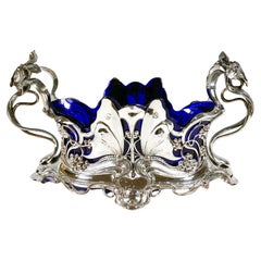 Sculptural Art Nouveau Jardinière With Butterflies And Tendrils, WMF, Germany