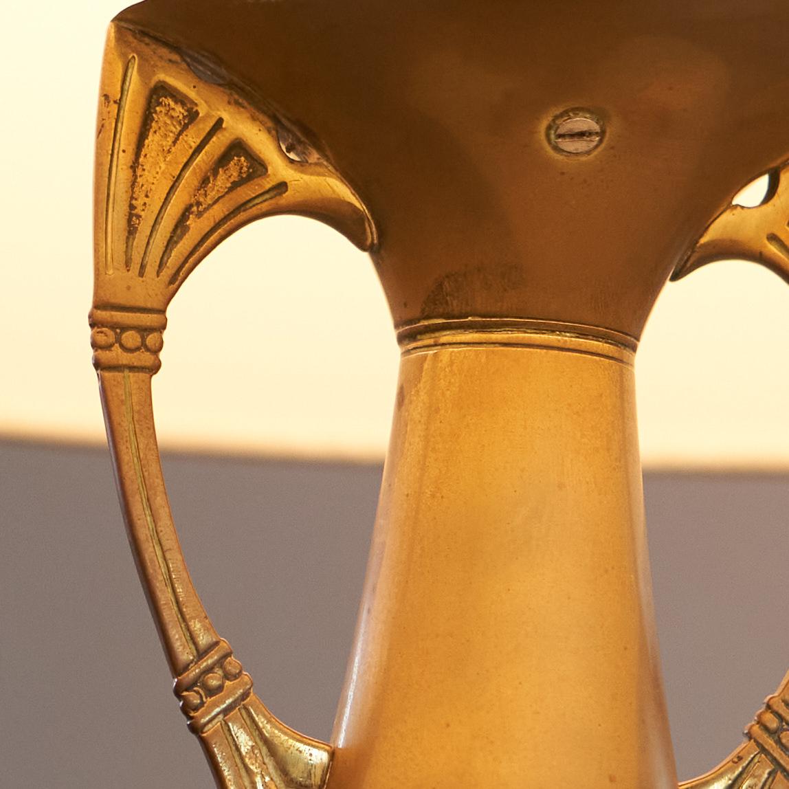 20th Century Sculptural Art Nouveau Table Lamp in Brass 1920s For Sale