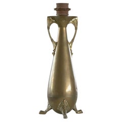 Sculptural Art Nouveau Table Lamp in Brass 1920s