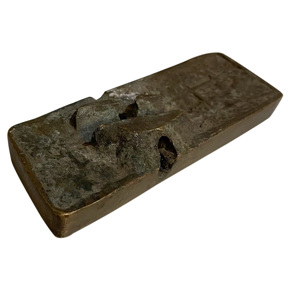 Sculptural Art Piece Textured Bronze Tray