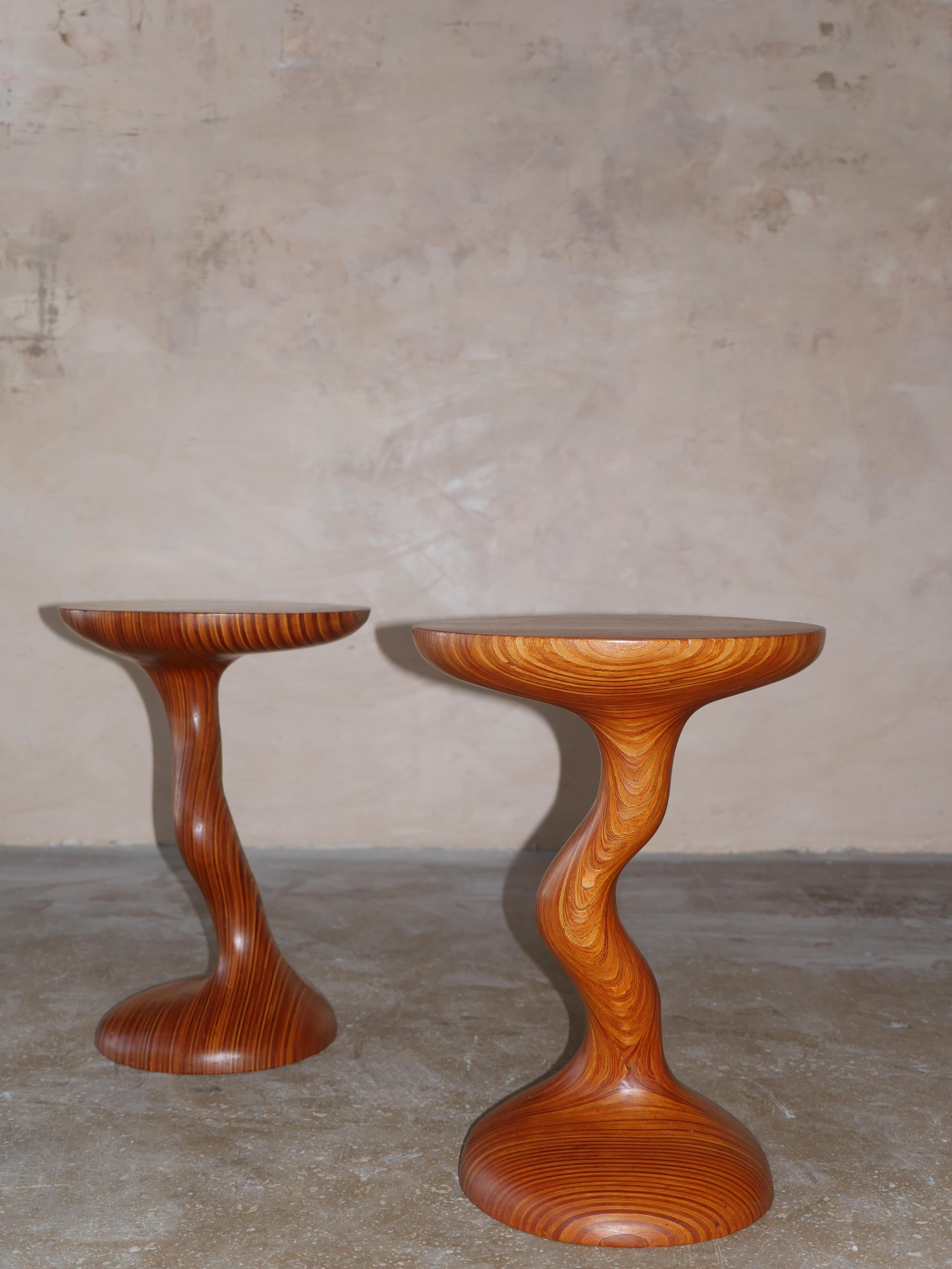 Sculptural Artisan Wood Side Tables by Michael Gilmartin, a Pair 1