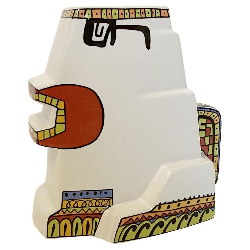 Vase aztèque sculptural par Javier Mariscal pour Rosenthal, Allemagne, années 1980.