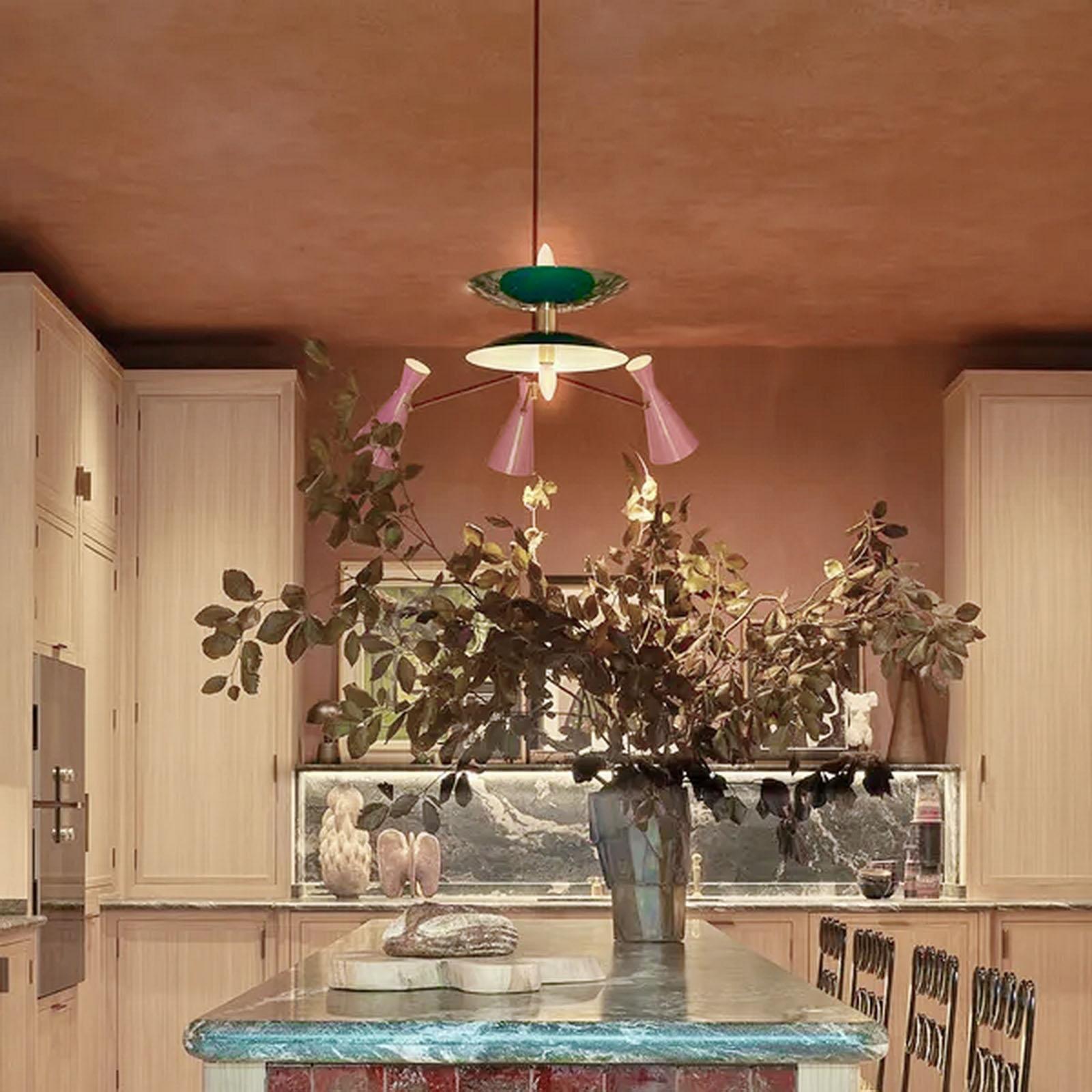 Lustre sculptural en laiton italien à 4 branches équilibrées, style milieu de siècle, sur mesure Neuf - En vente à Bochum, NRW