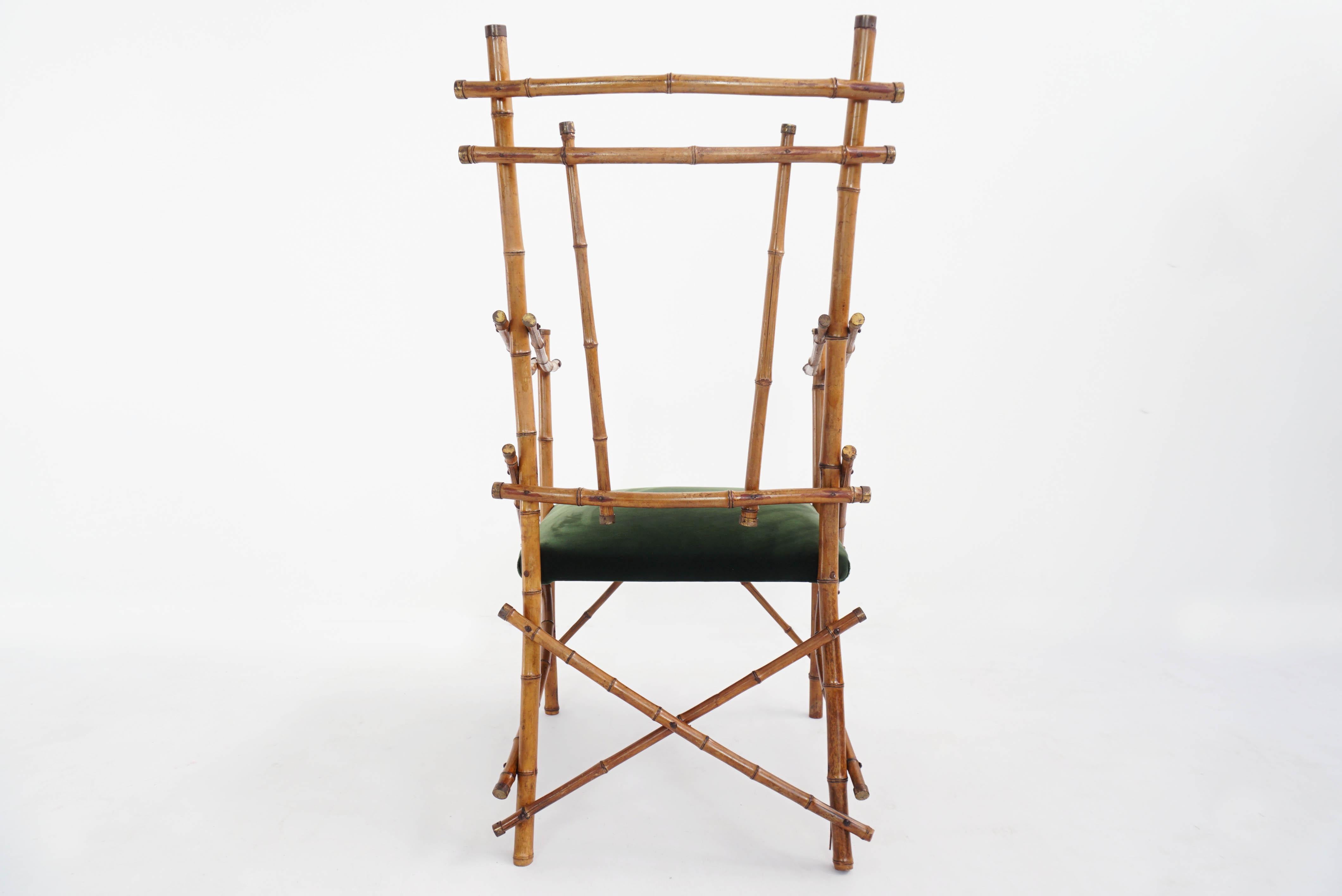 Mid-20th Century Sculptural Bamboo Armchair, Italy, 1960