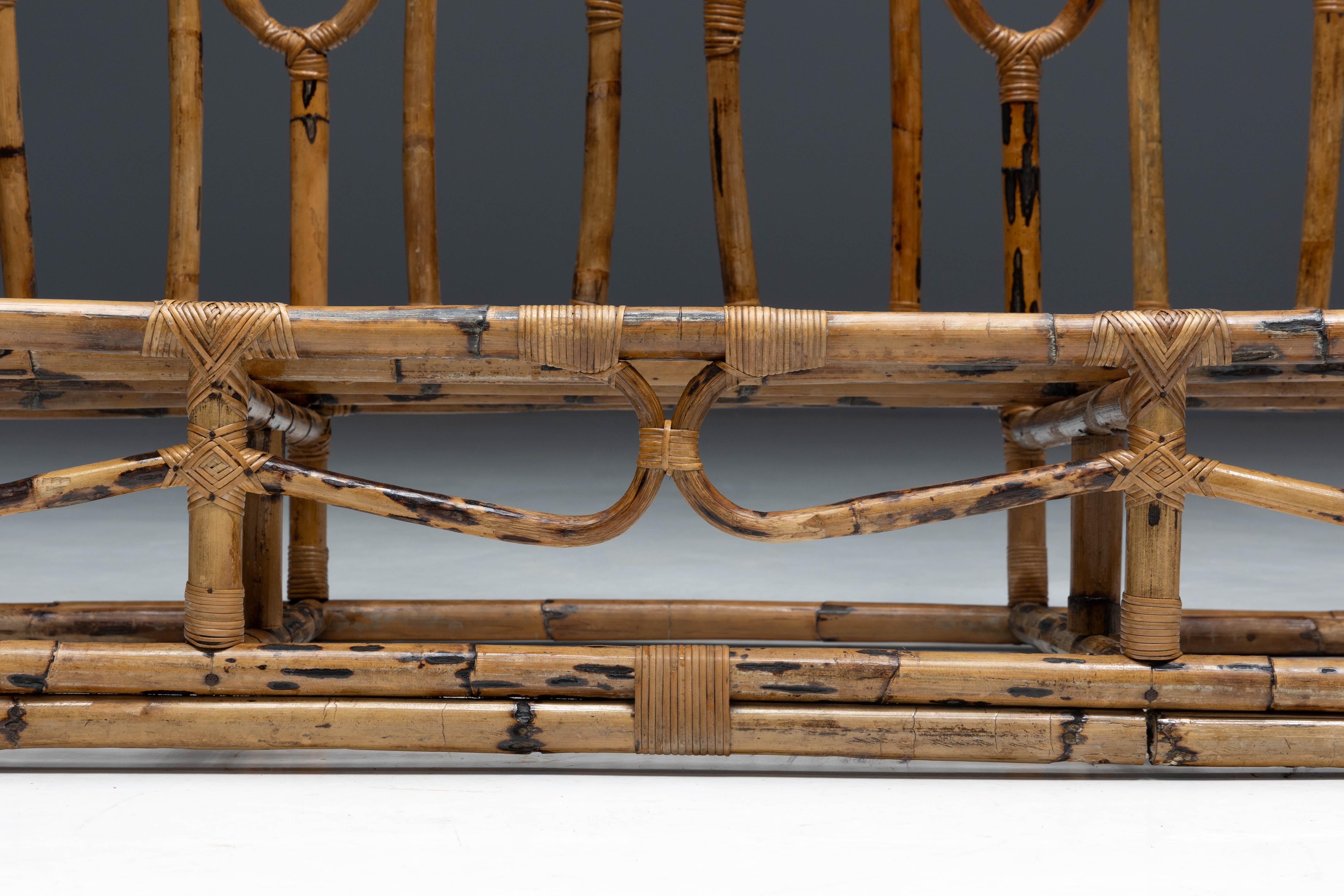 Sculptural Bamboo Bench, Italy, 1960s For Sale 5