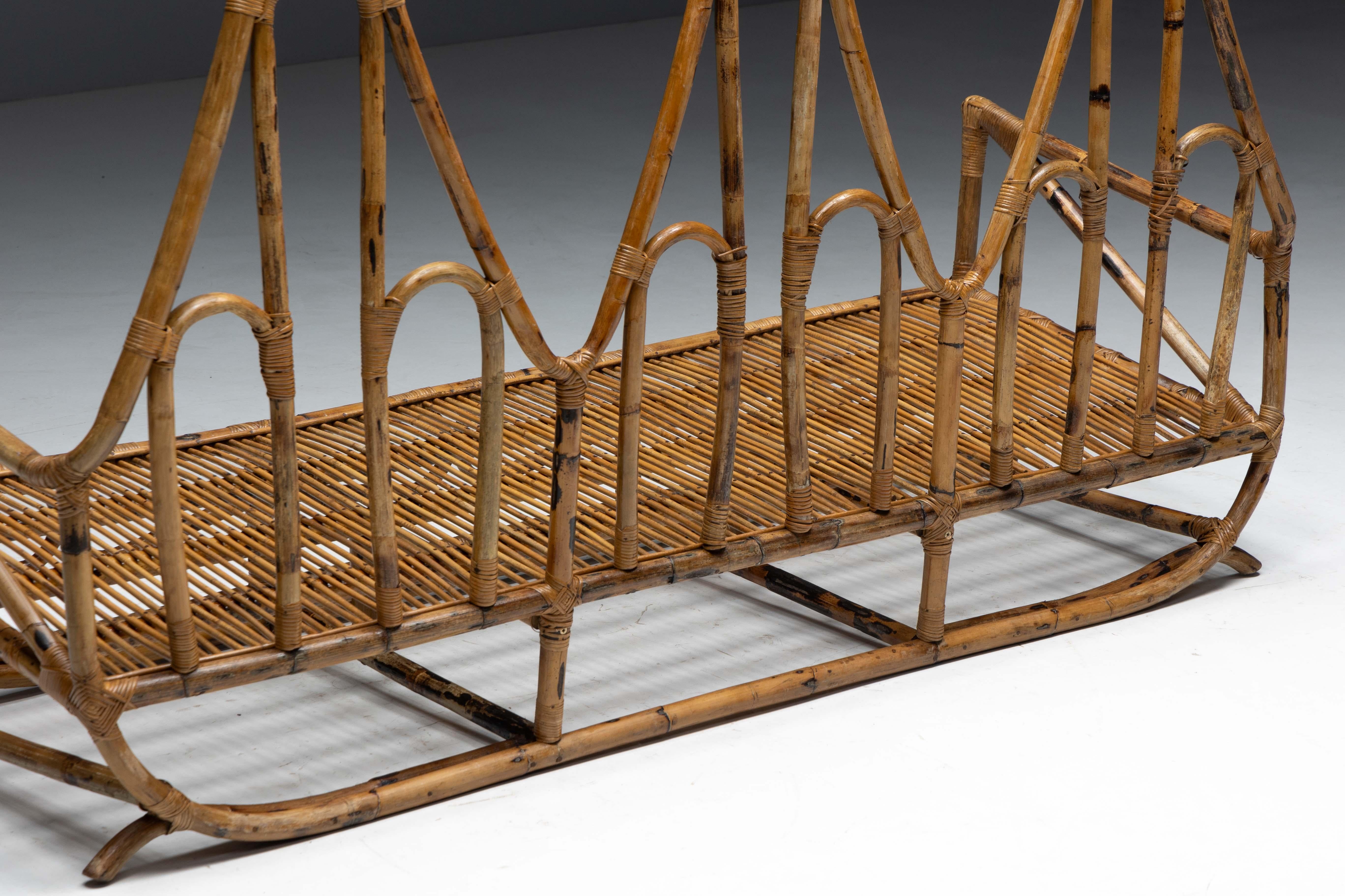 Sculptural Bamboo Bench, Italy, 1960s For Sale 8
