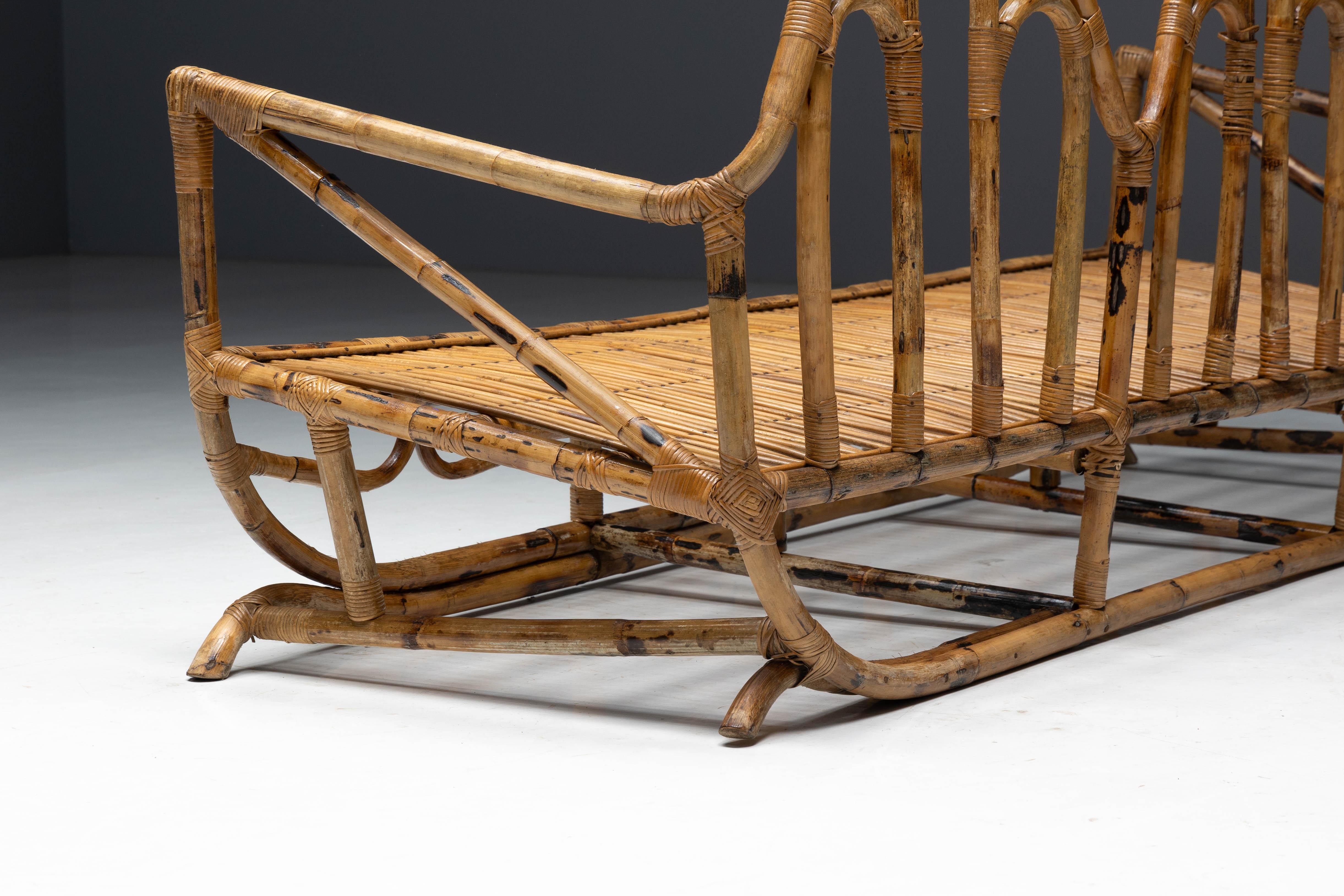 Sculptural Bamboo Bench, Italy, 1960s For Sale 9
