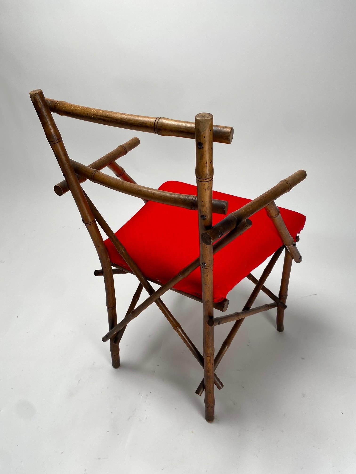 Italian Sculptural Bamboo Chair, Italy 1900s For Sale