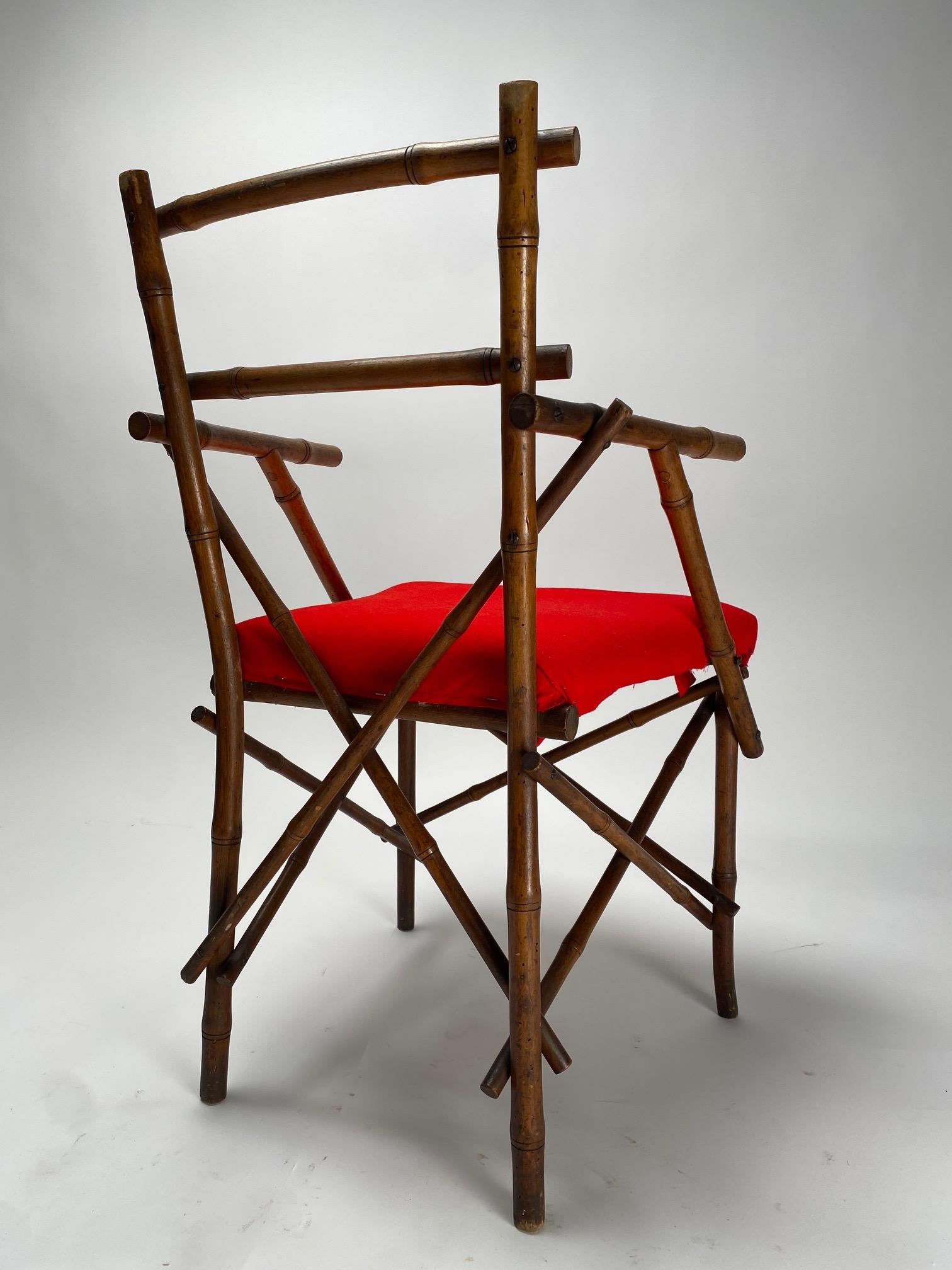 Sculptural Bamboo Chair, Italy 1900s In Good Condition For Sale In Argelato, BO