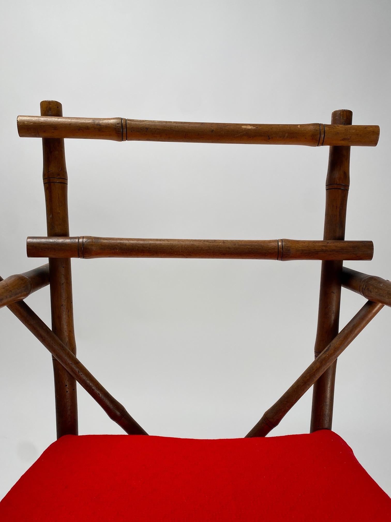Metal Sculptural Bamboo Chair, Italy 1900s For Sale