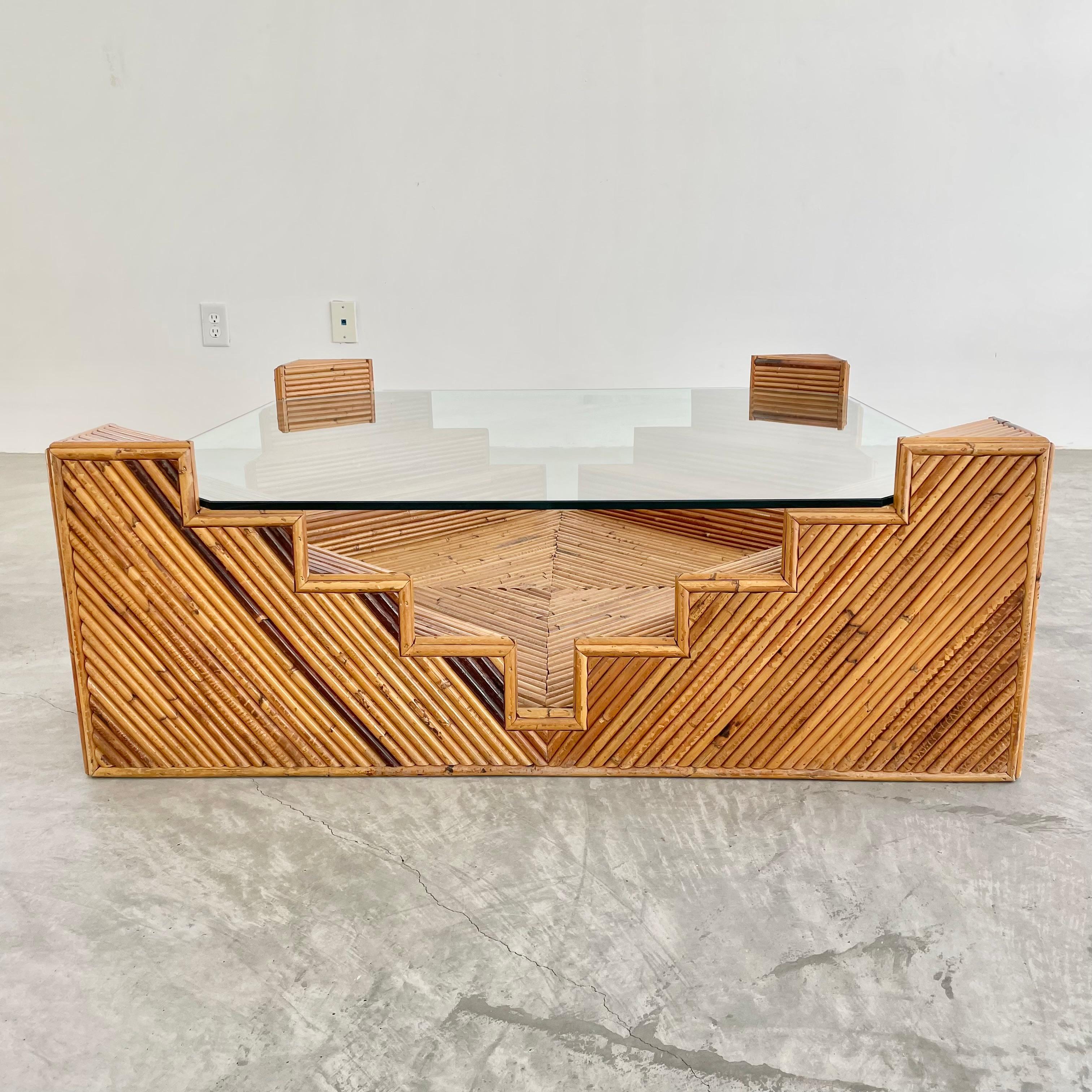 American Sculptural Bamboo Coffee Table, 1980s USA For Sale