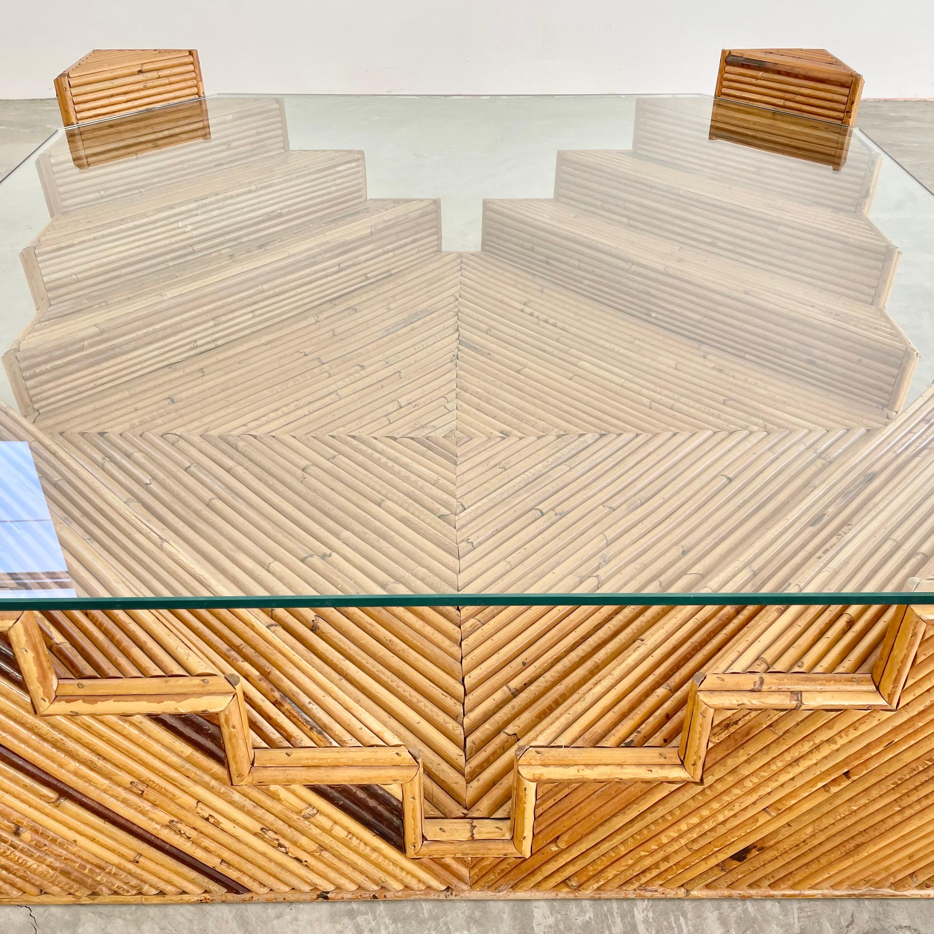 Sculptural Bamboo Coffee Table, 1980s USA In Good Condition For Sale In Los Angeles, CA