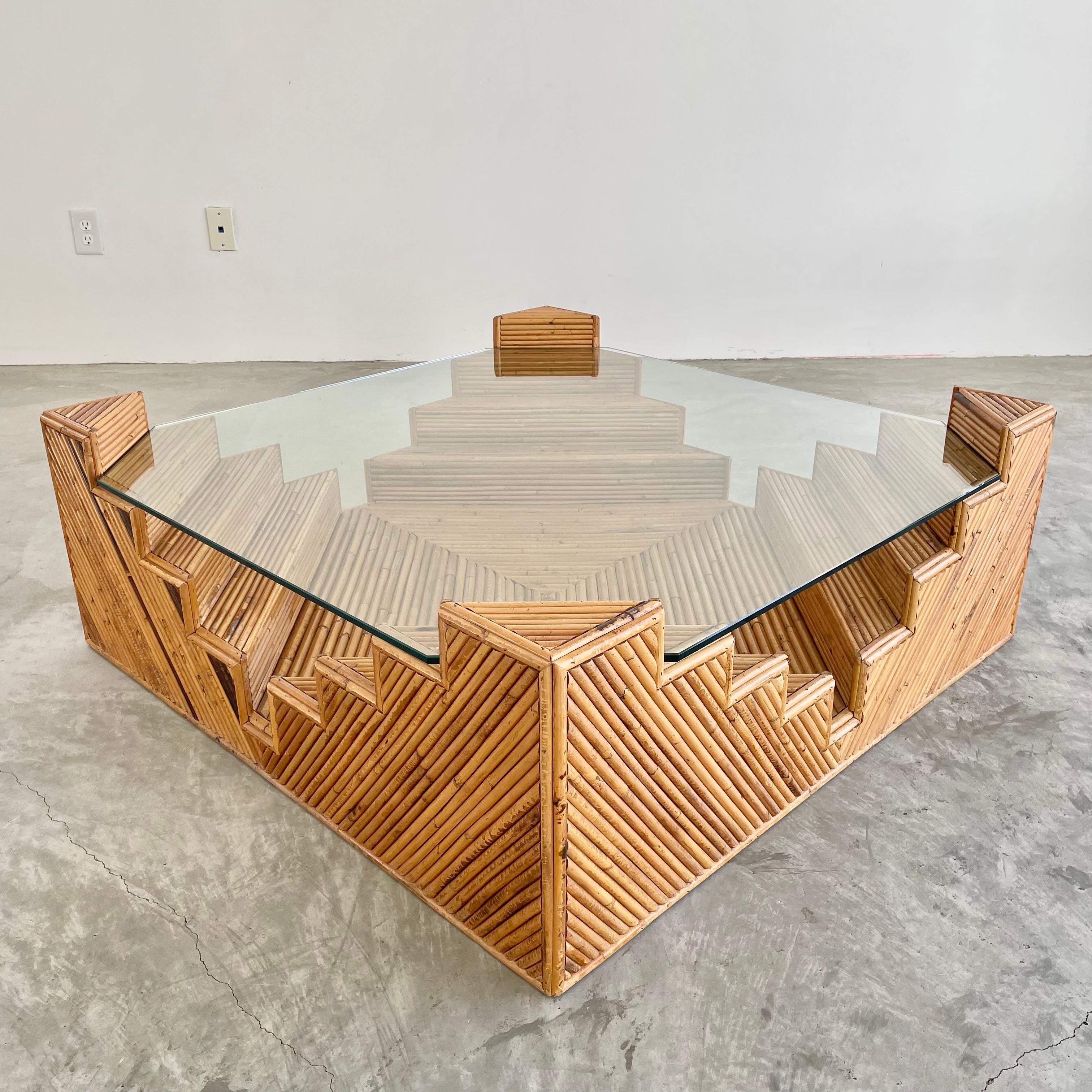 Late 20th Century Sculptural Bamboo Coffee Table, 1980s USA For Sale
