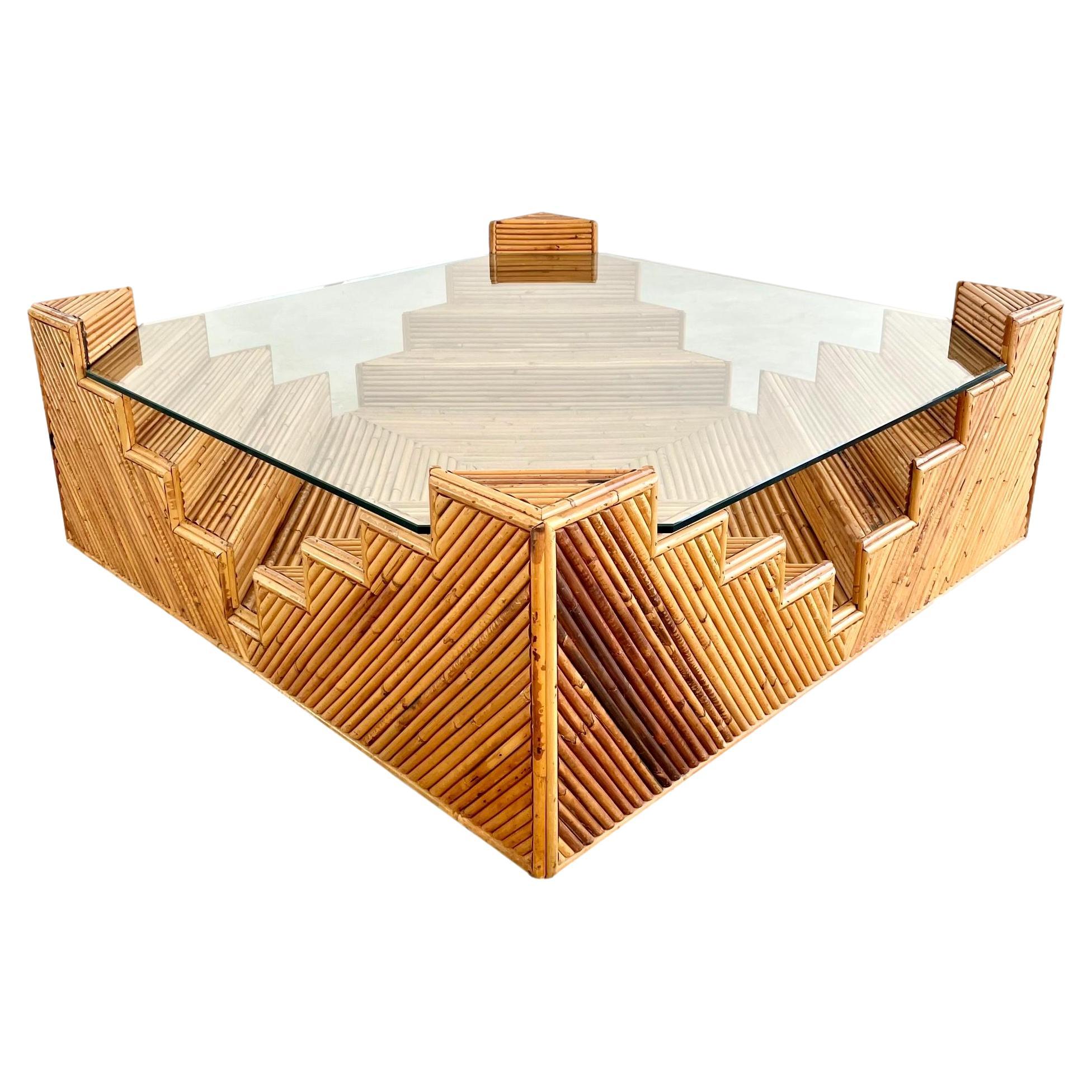 Sculptural Bamboo Coffee Table, 1980s USA For Sale
