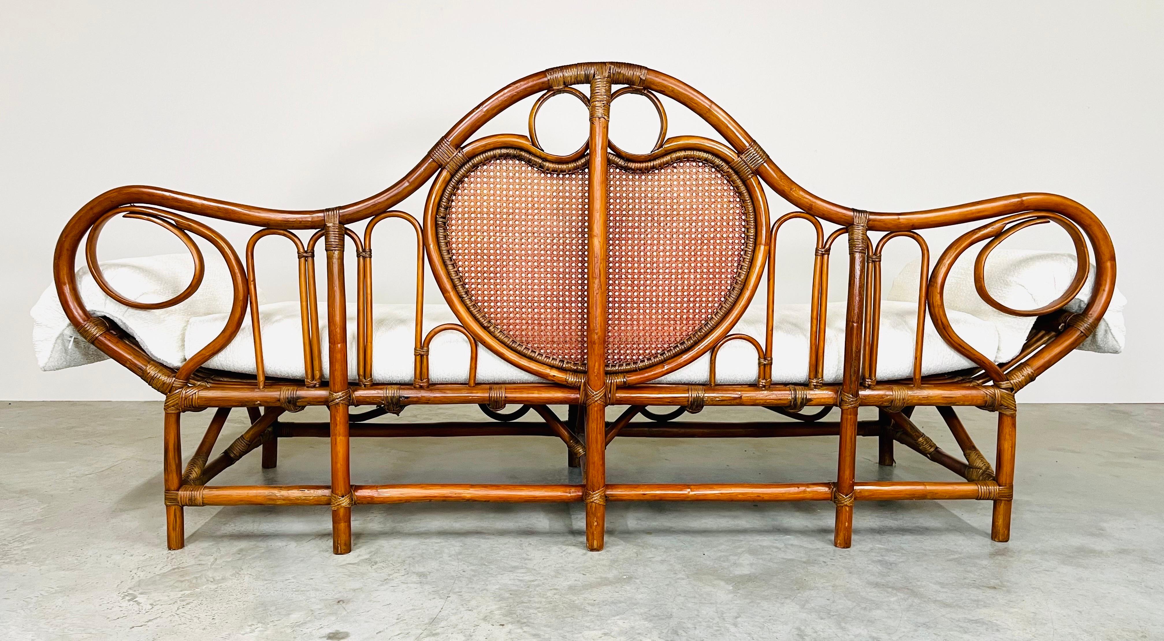 Sculptural Parisian Style Bamboo Daybed Chaise Attributed to Tommi Parzinger For Sale 4