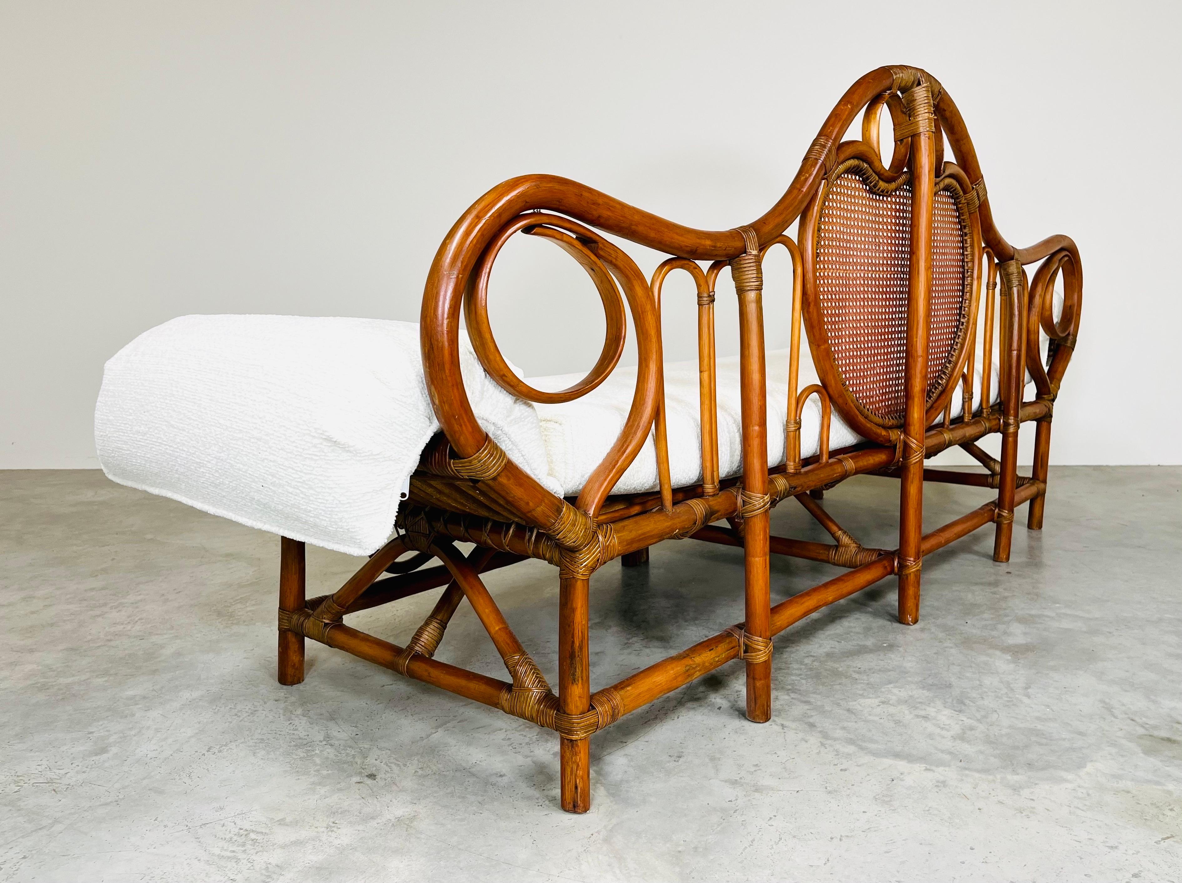 Sculptural Parisian Style Bamboo Daybed Chaise Attributed to Tommi Parzinger For Sale 5