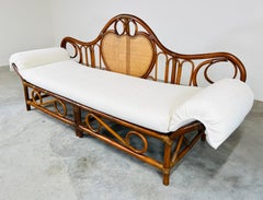 Sculptural Parisian Style Bamboo Daybed Chaise Attributed to Tommi Parzinger